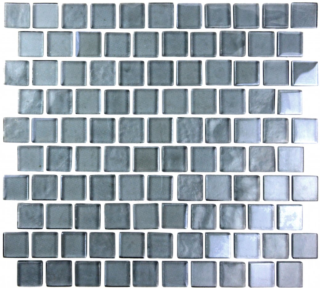 Abolos LWSLAN0101-SA Landscape Gray 12-in x 12-in Glossy Glass Patterned Mosaic Wall Tile ( 10.08-sq ft Carton )