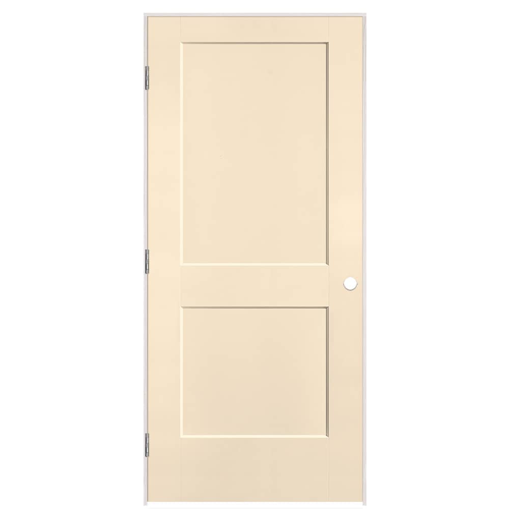 Masonite 895971 36-in x 80-in Cream-n-Sugar Solid core 2-panel Right hand Smooth Prefinished Molded composite Flat Jamb Single Prehung Interior Door