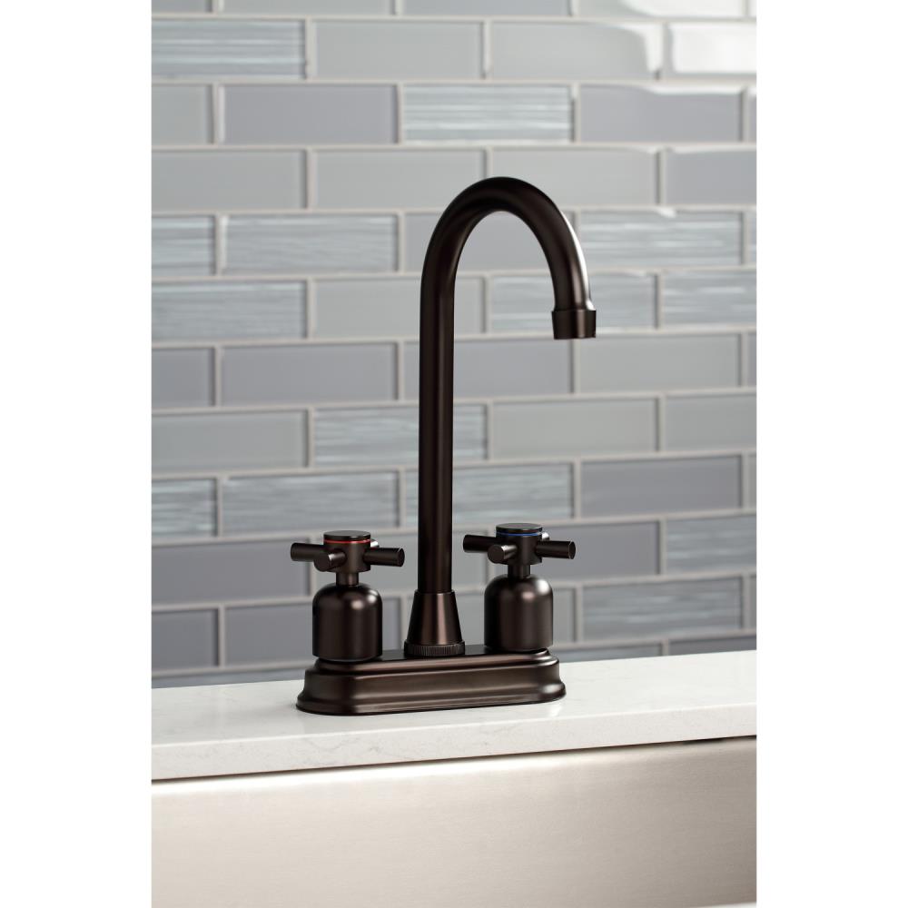 Kingston Brass Concord Oil Rubbed Bronze Single Handle Bar And Prep Kitchen Faucet Deck Plate 5722