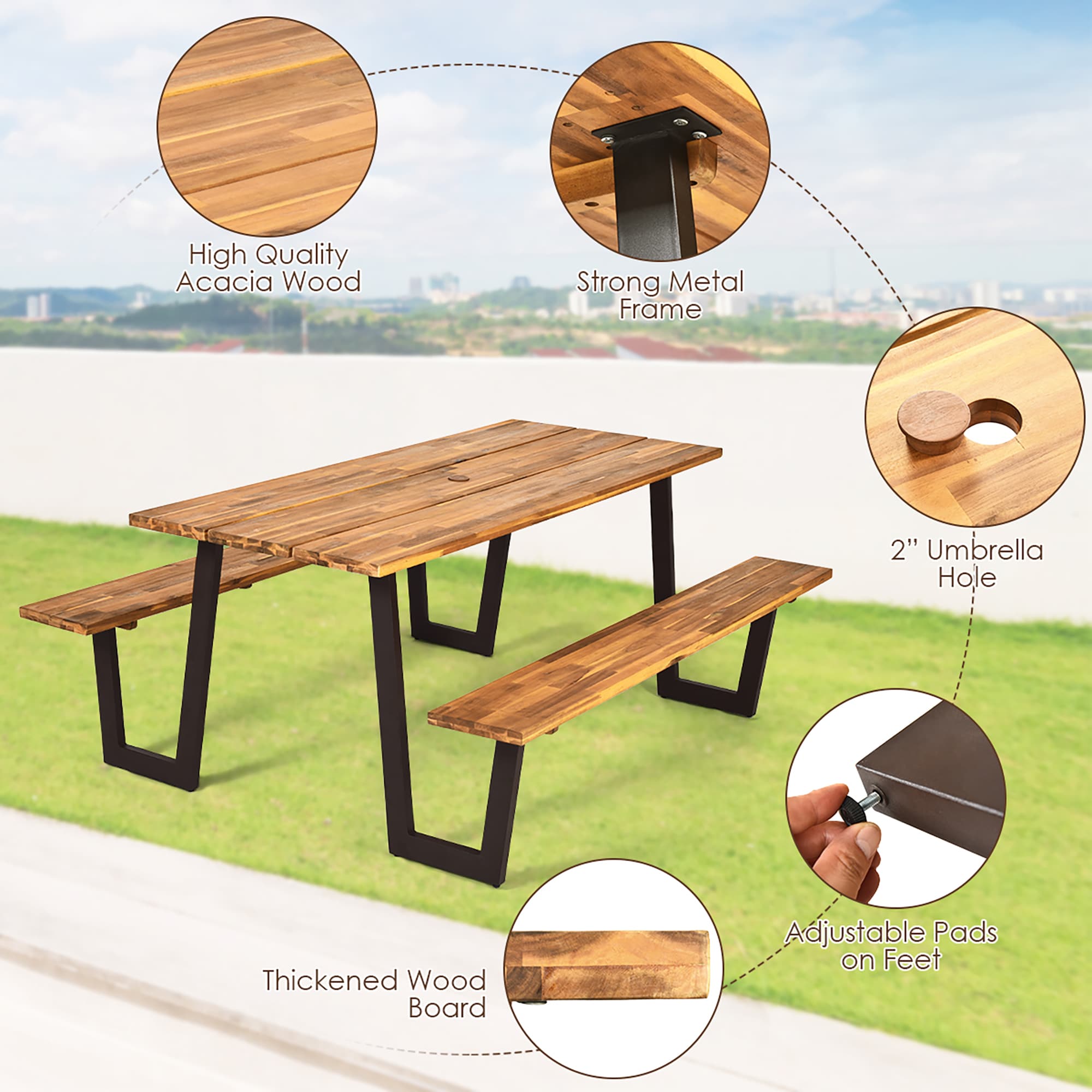 Costway JLRP00016 Picnic-Tables - View #3