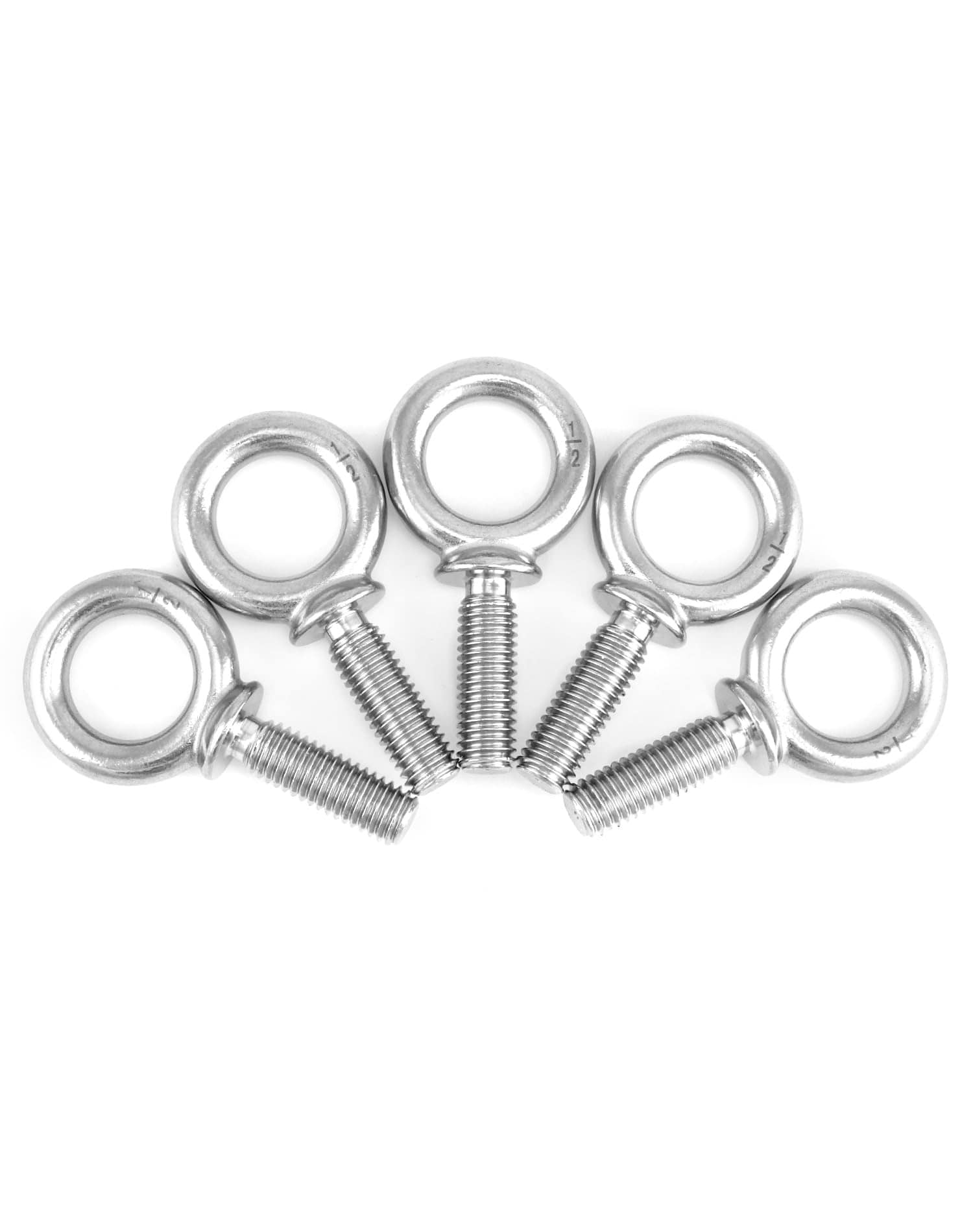 Etokfoks  10 Pack 1 2 13 x 1 1 2 304 Stainless Steel Eye Bolts Marine Grade 9150 lbs Breaking Load