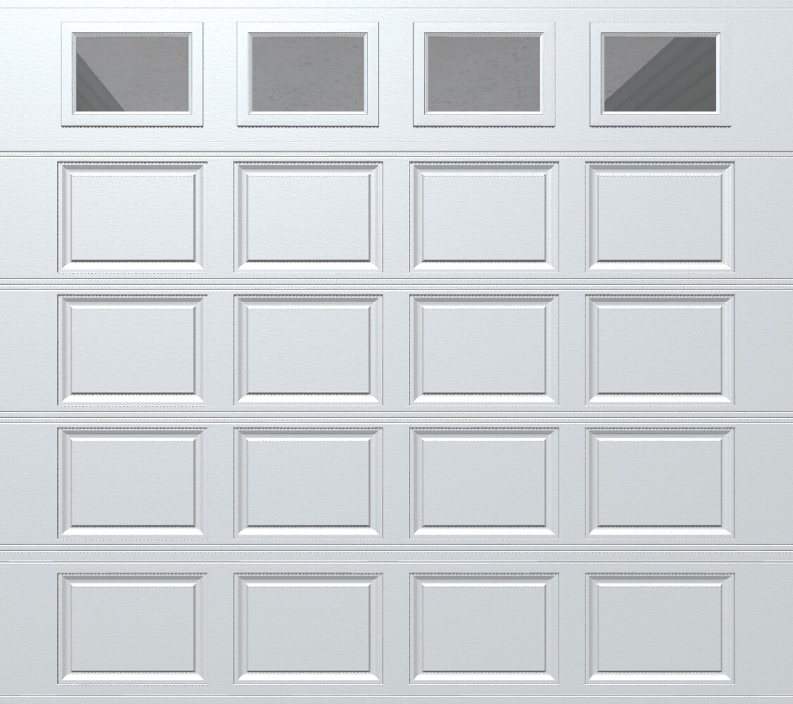 Wayne Dalton WD8300 CW98 Classic Steel Model 8300 9-ft x 8-ft Insulated White Single Garage Door with Windows