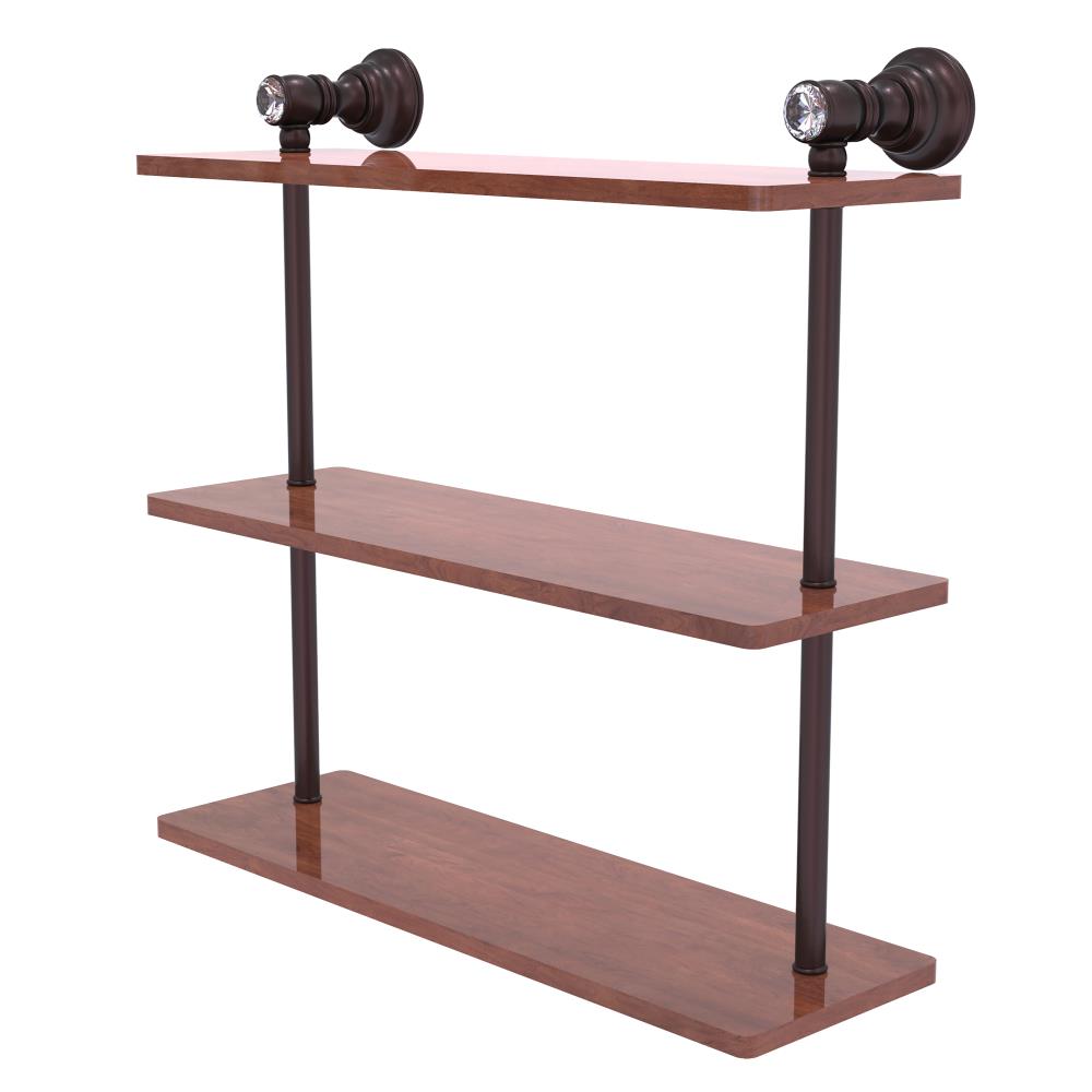 Allied Brass CC-5-16-IRW-ABZ Carolina Crystal Antique Bronze 3 -Tier Wall mount Bathroom Shelf ( 16-in x 16-in x 5-in )