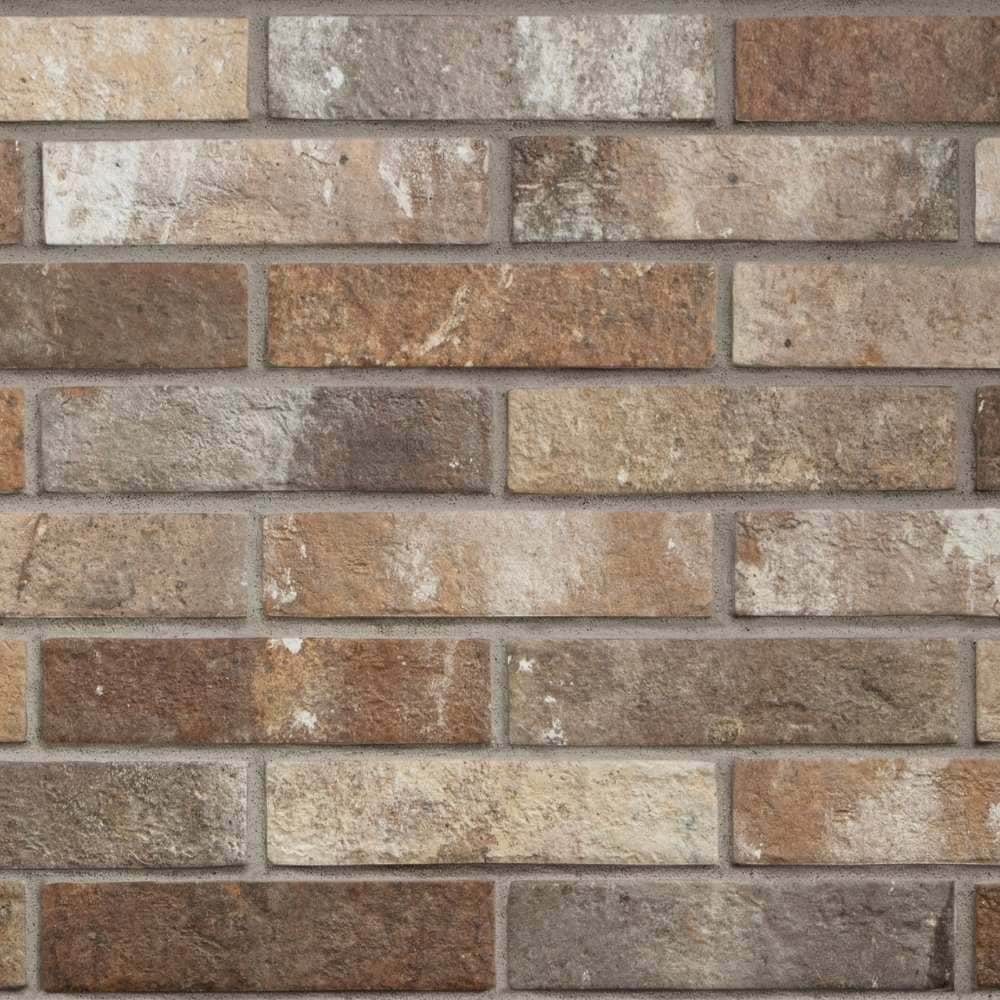 The Tile Life TLOND0210MU Brick City Multicolor 2-in x 10-in Matte Porcelain Brick Look Floor and Wall Tile (6.24-sq. ft/ Carton)