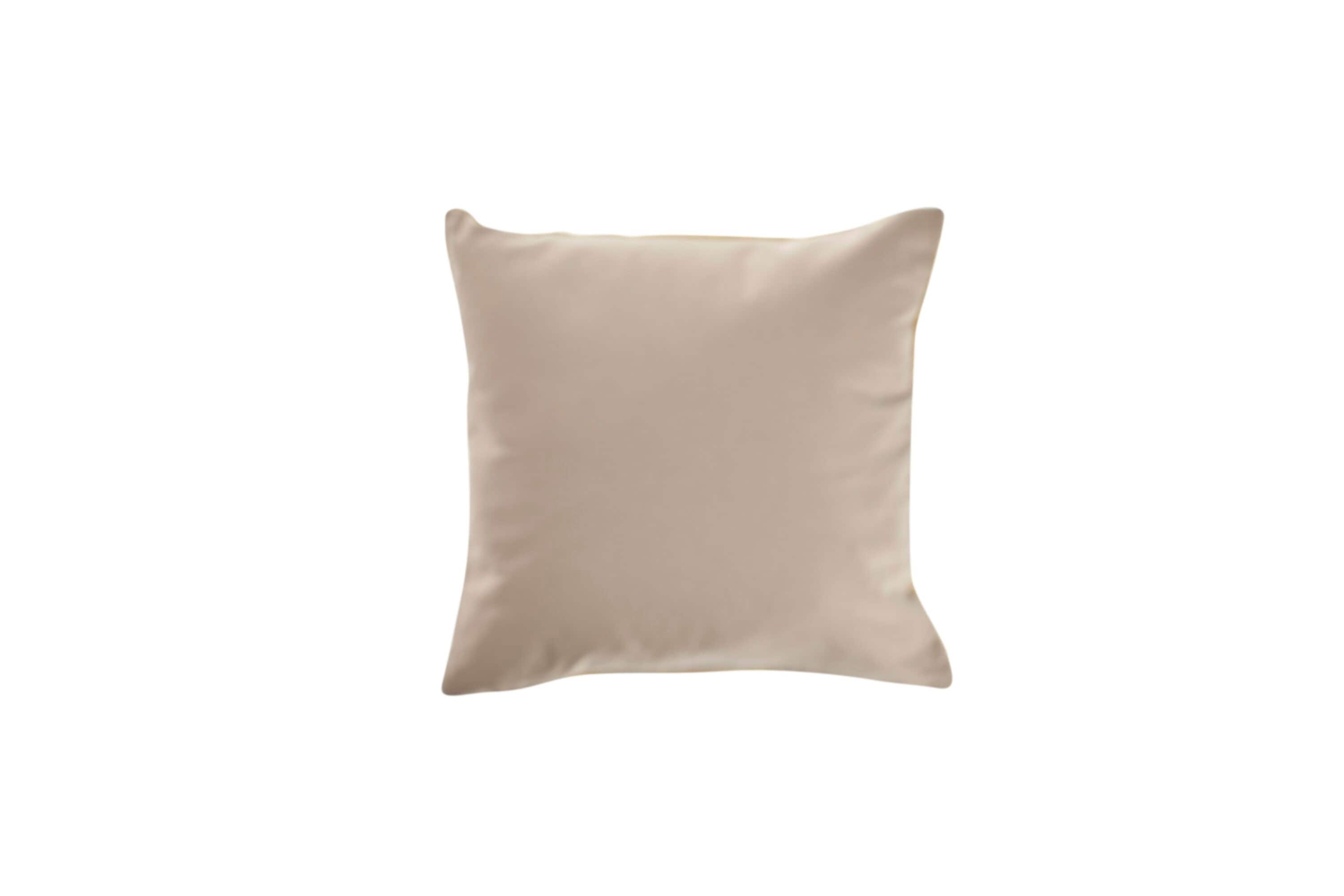 Cream Gold Woven Cotton Square Throw Pillow 18"