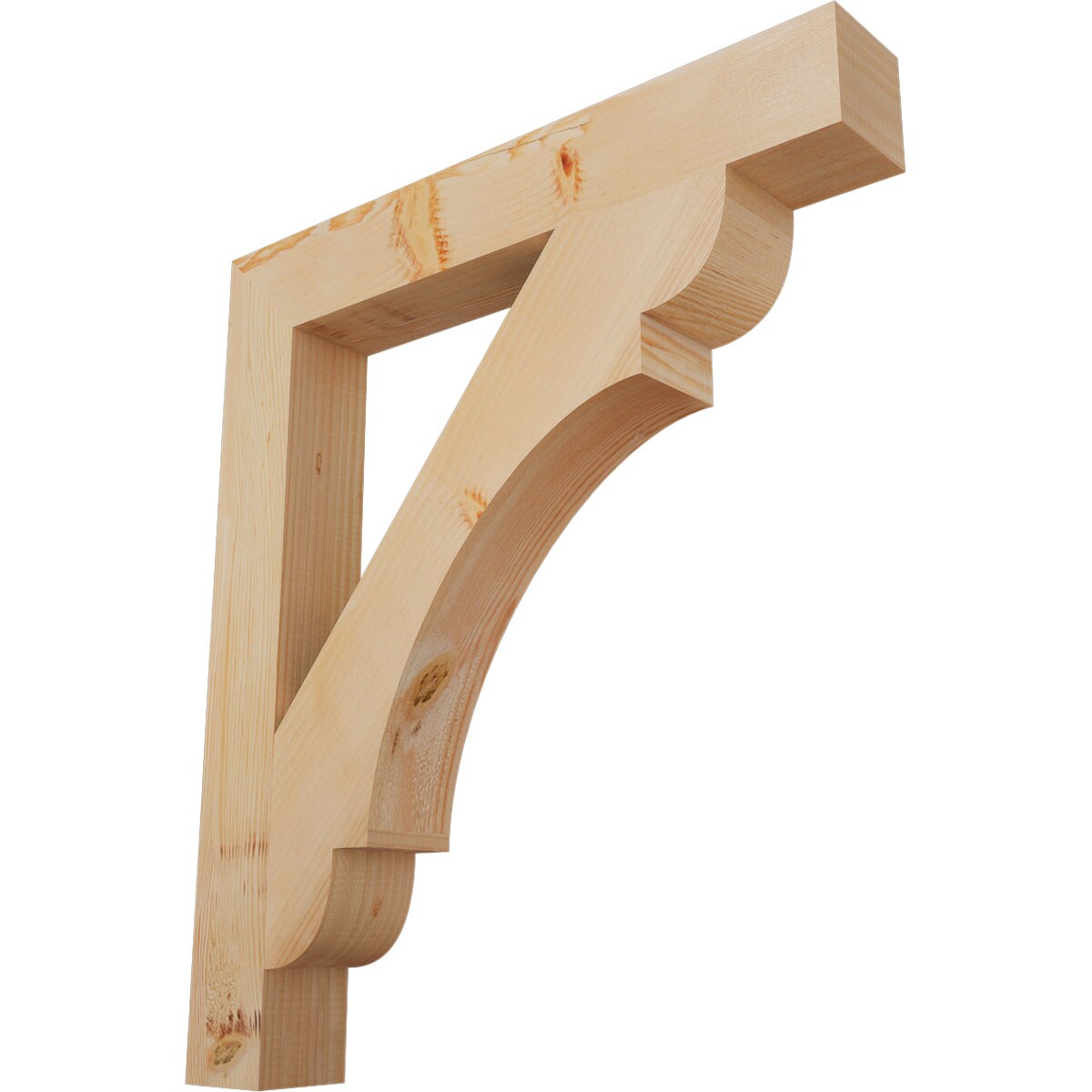 Ekena Millwork BKT04X28X32OLY05SDF Olympic block smooth 3-1/2-in x 28-in x 32-in Douglas fir Brown Wood Standard bracket