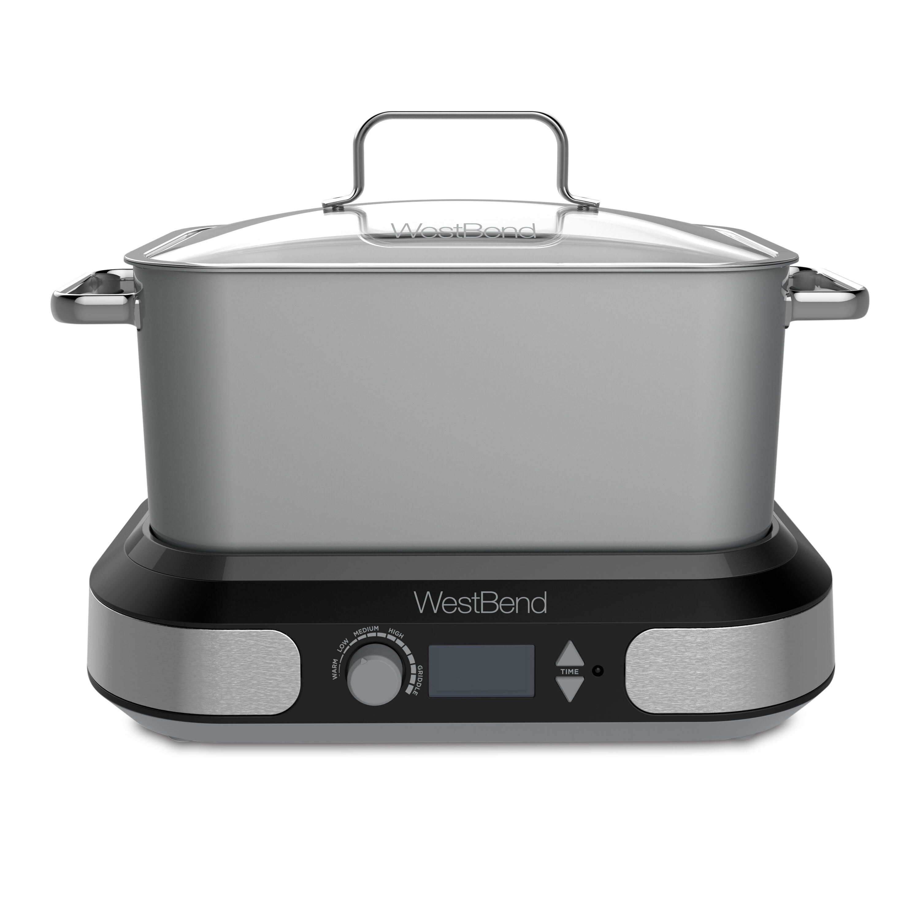 West Bend 5-Quart Gray Rectangle Slow Cooker in the Slow Cookers