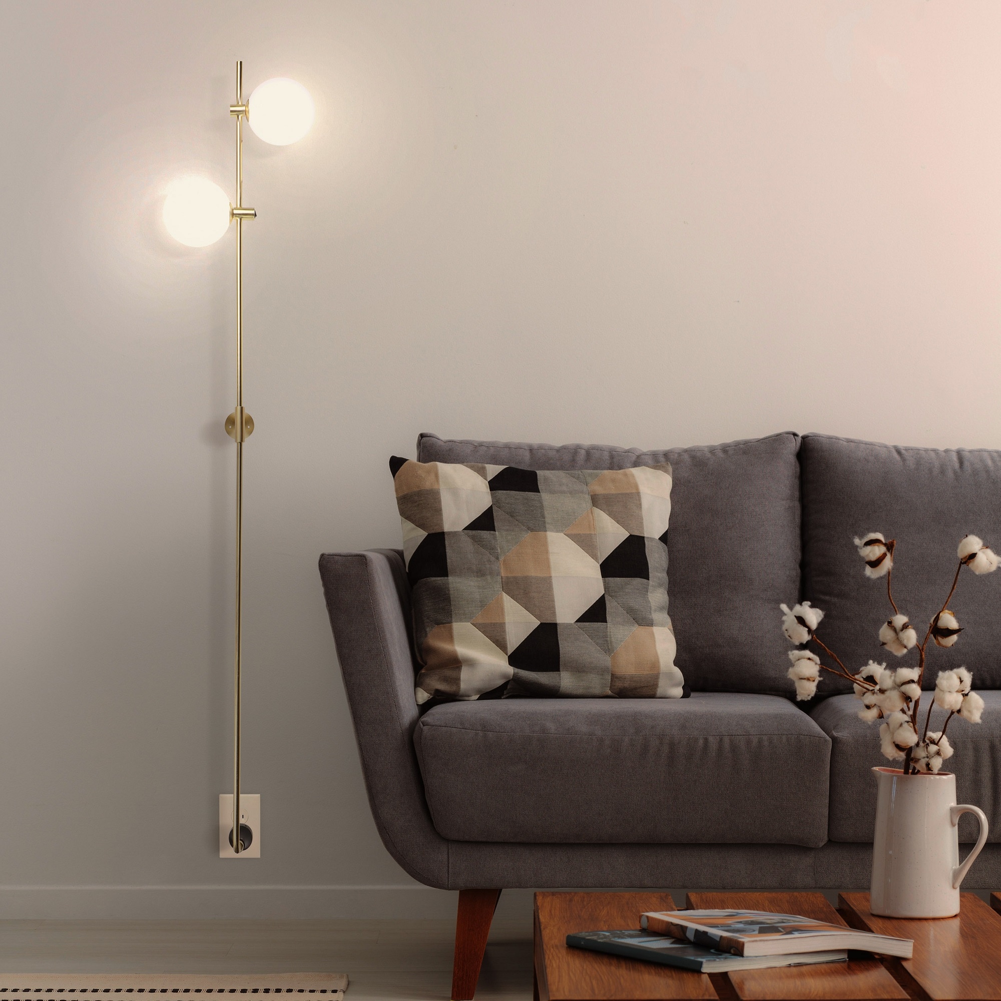 Brightech WL-EQNX-BRS 11.5-in W 2 -Light Antique Brass Integrated LED Wall Sconce
