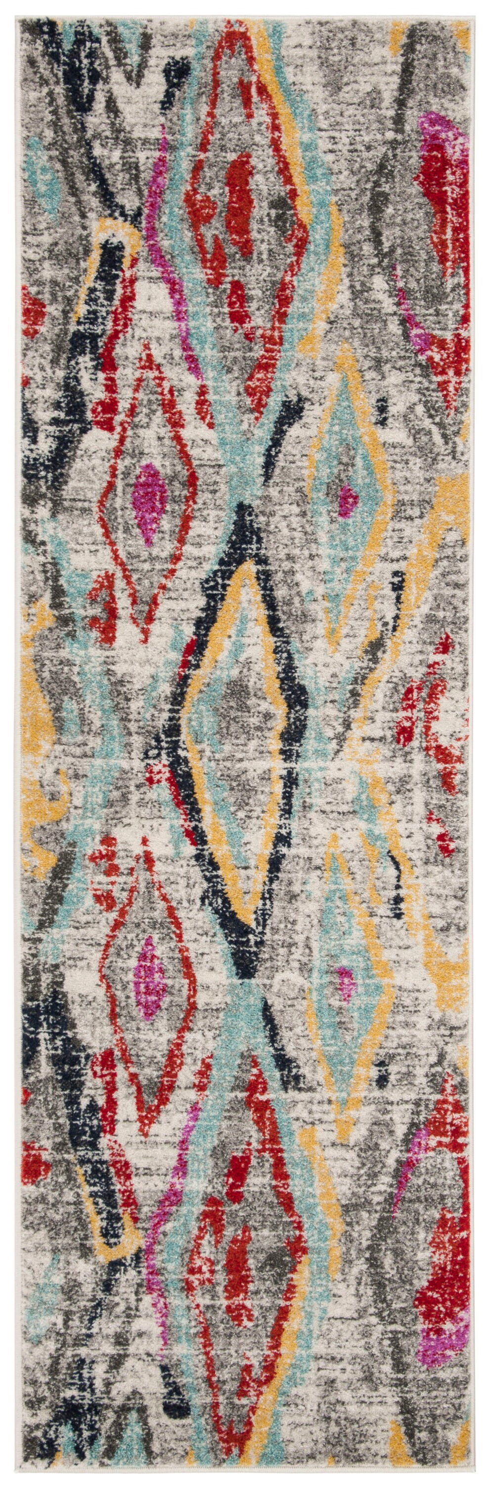 Adirondack Red and Gray Synthetic Rectangle Rug