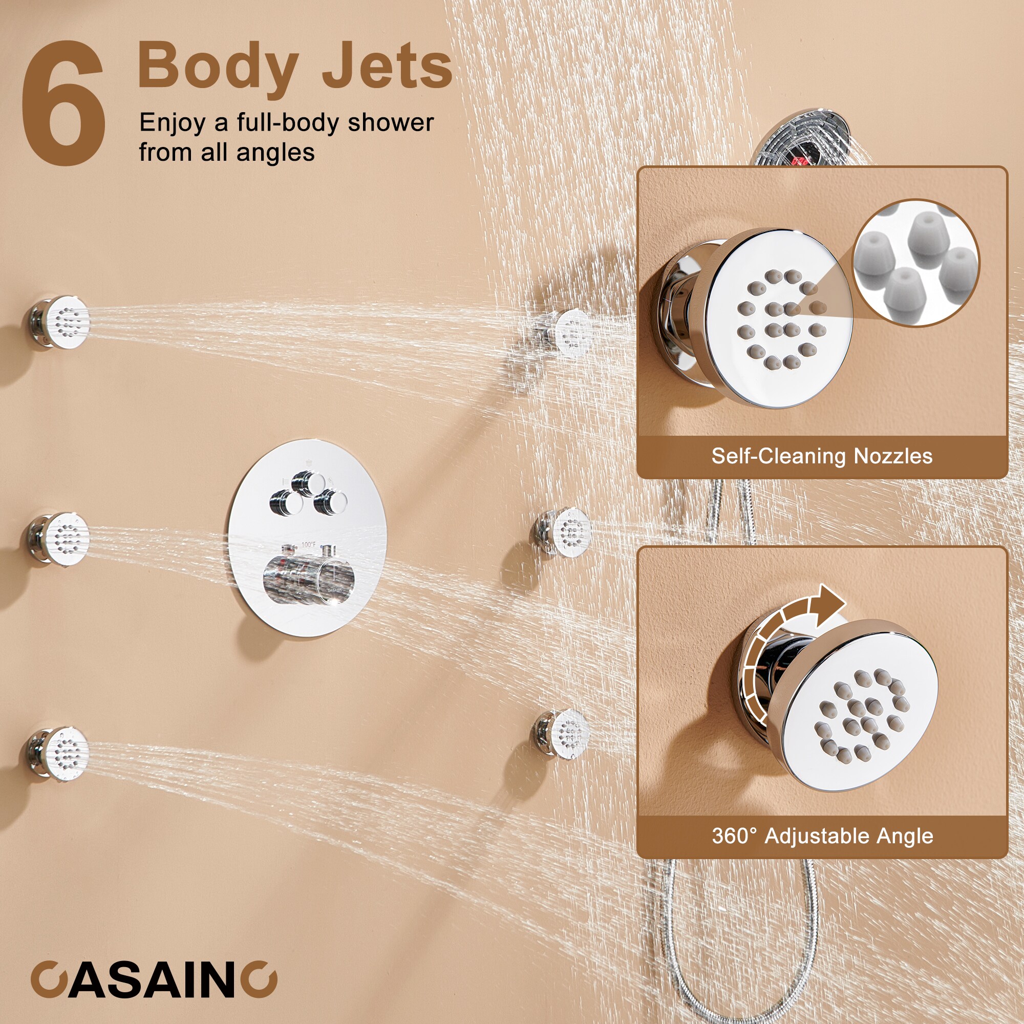 CASAINC CS6216-12CH Showerhead-Bar-Panels - View #8