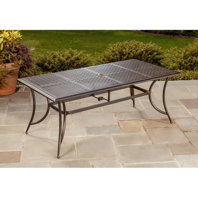 Oakland Living Outdoor Dining Tables, Aluminum Outdoor Dining Set With Umbrella Hole