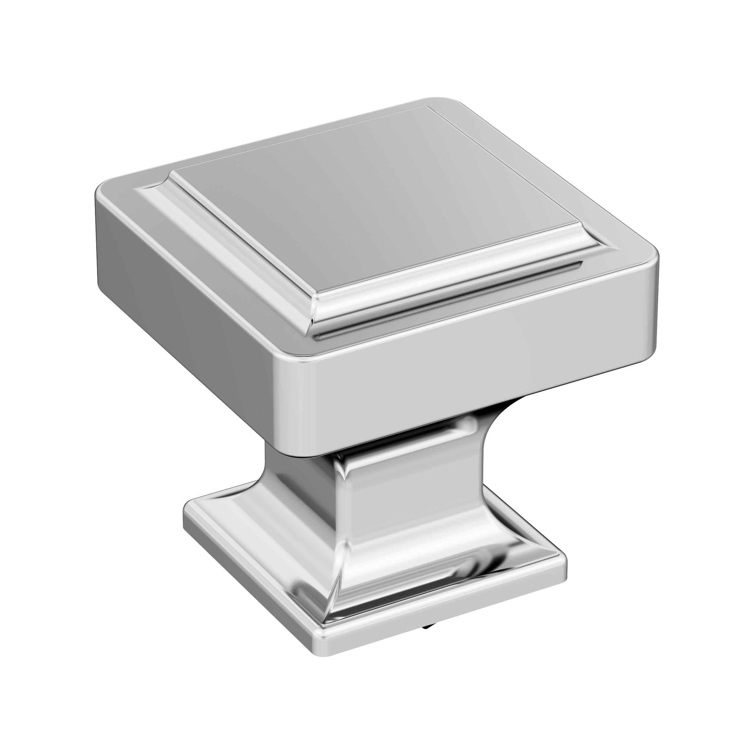 Amerock 25VMP3702126 Eleva 1-3/16-in Polished Chrome Square Traditional Cabinet Knob 25 -Pack