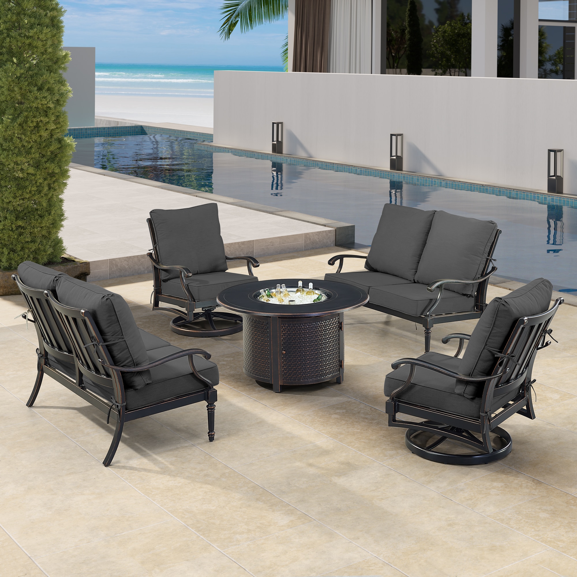 Oakland Living SHACO2LS2CHMATERABKC Patio-Conversation-Sets - View #3