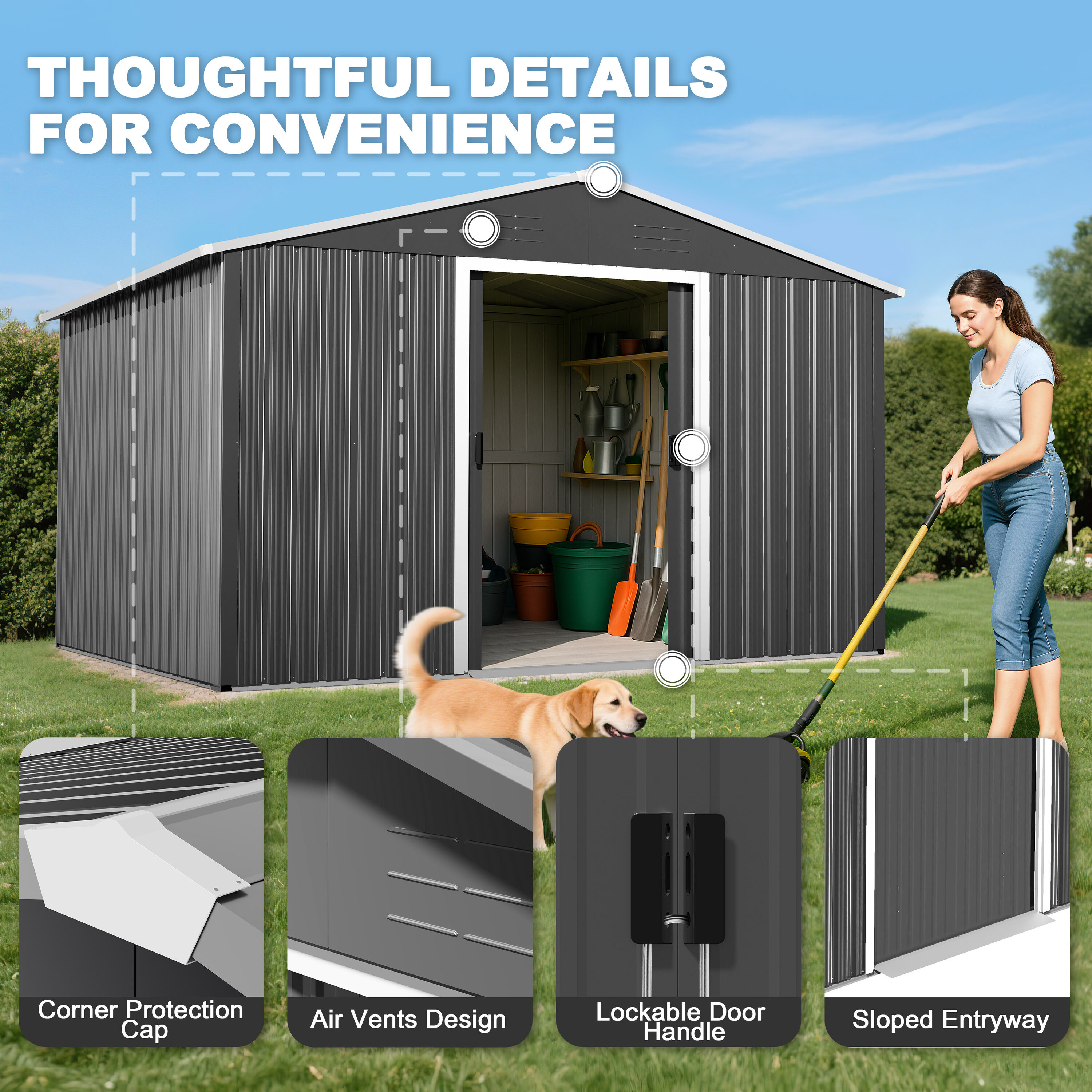 Nuu Garden GS001-02 Metal-Storage-Buildings-Sheds - View #10