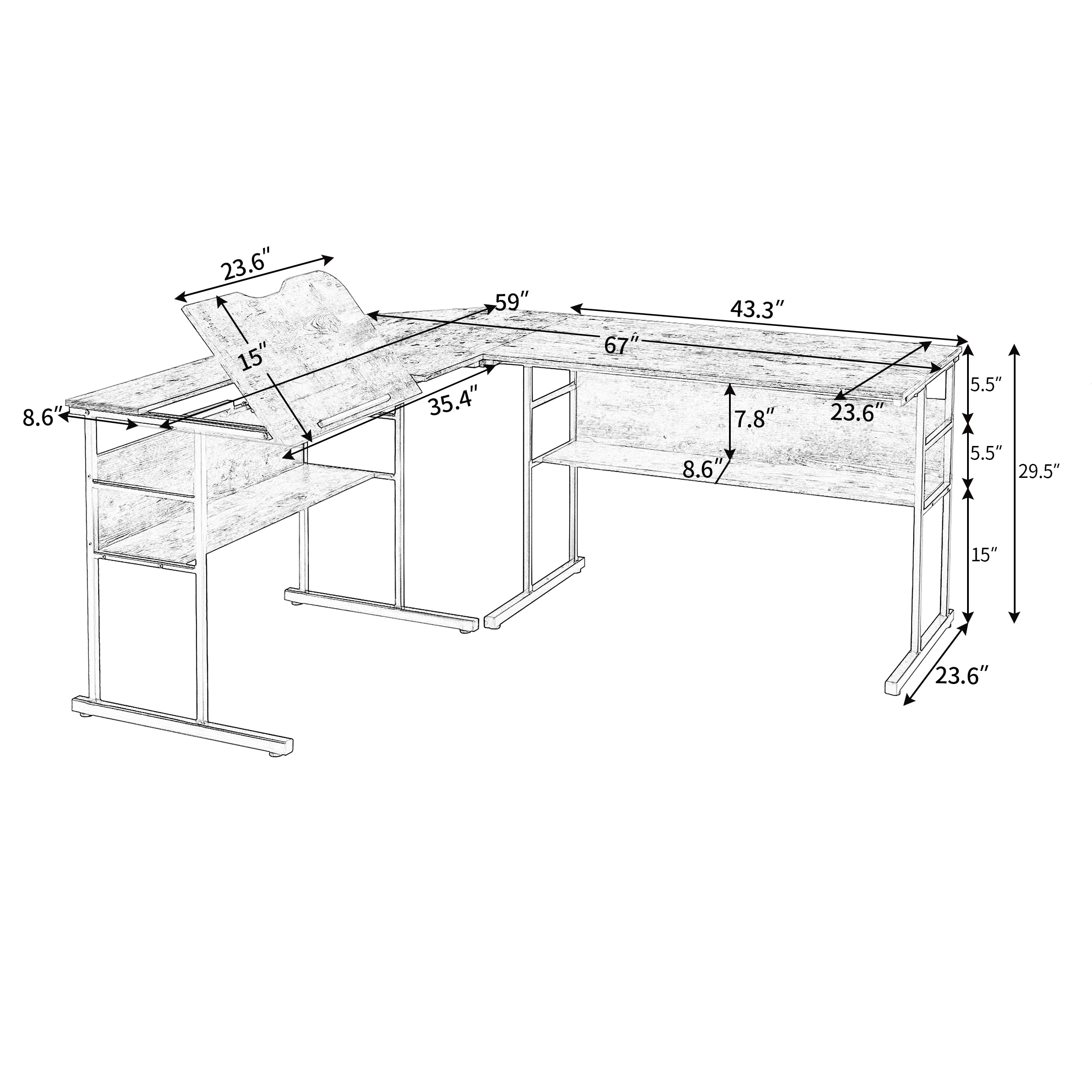 GZMR SL-AB8715-LC desks - View #6