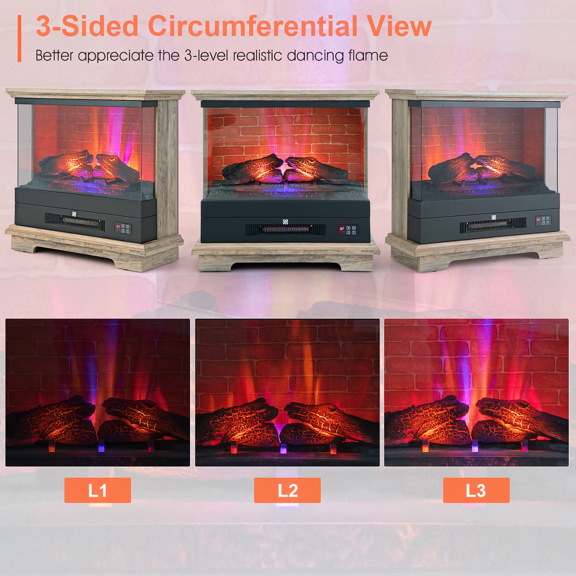 Costway SWL00020 Electric-Fireplaces - View #7