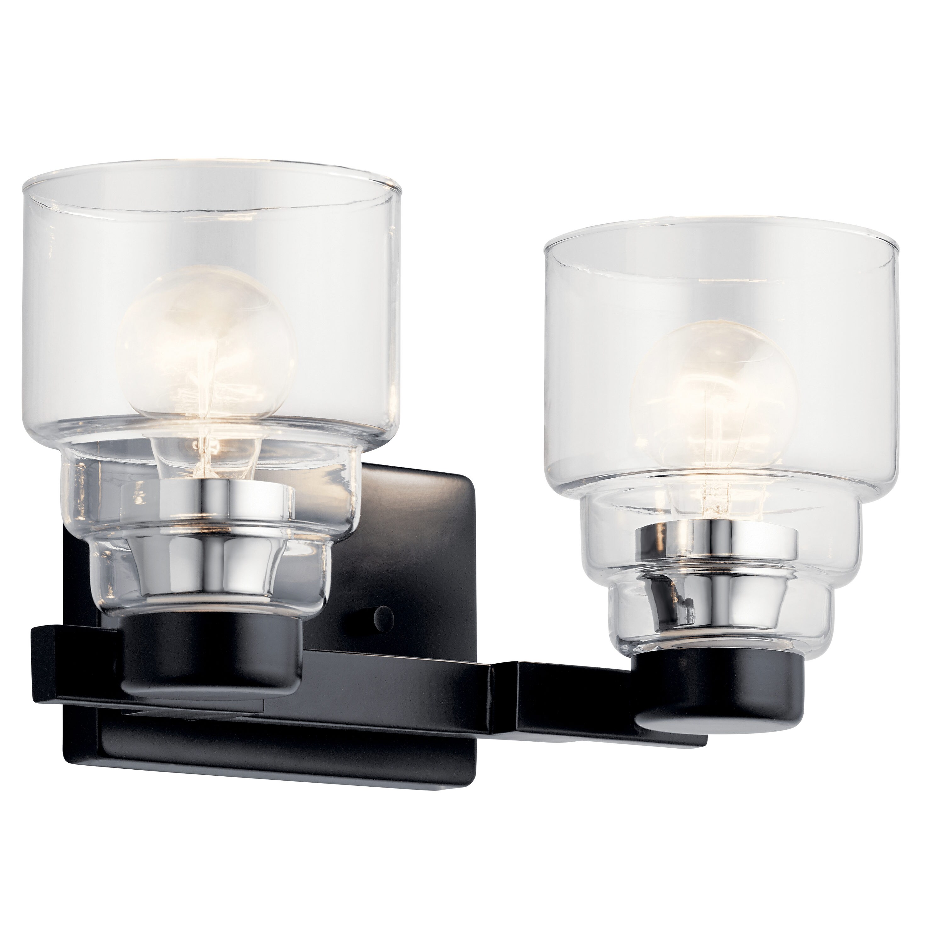 Kichler 55011BK Vionnet 14.5-in 2 -Light Black Transitional Vanity light