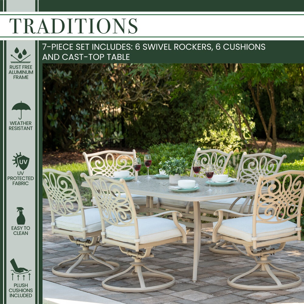 Hanover TRADDNSD7PCSW6-BE Patio-Dining-Sets - View #2