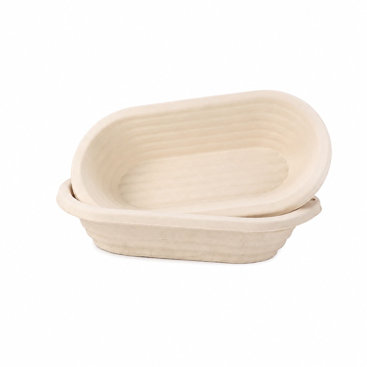 Aoibox  12 in Oval Natural Sugarcane Pulp Bread Proofing Baskets with Breathable Linen Liners 2 Piece Set