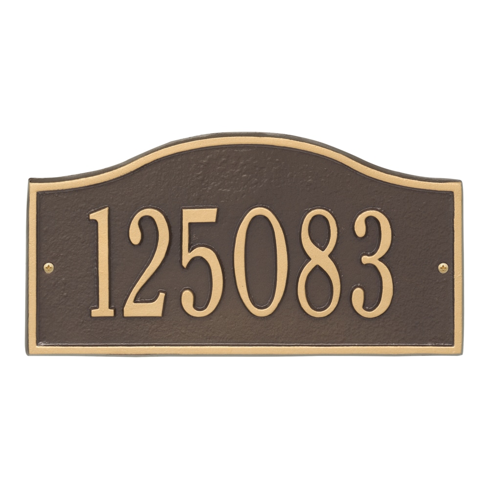 Whitehall 1052OG 6-in H x 12-in W Bronze/Gold Aluminum Address plaque