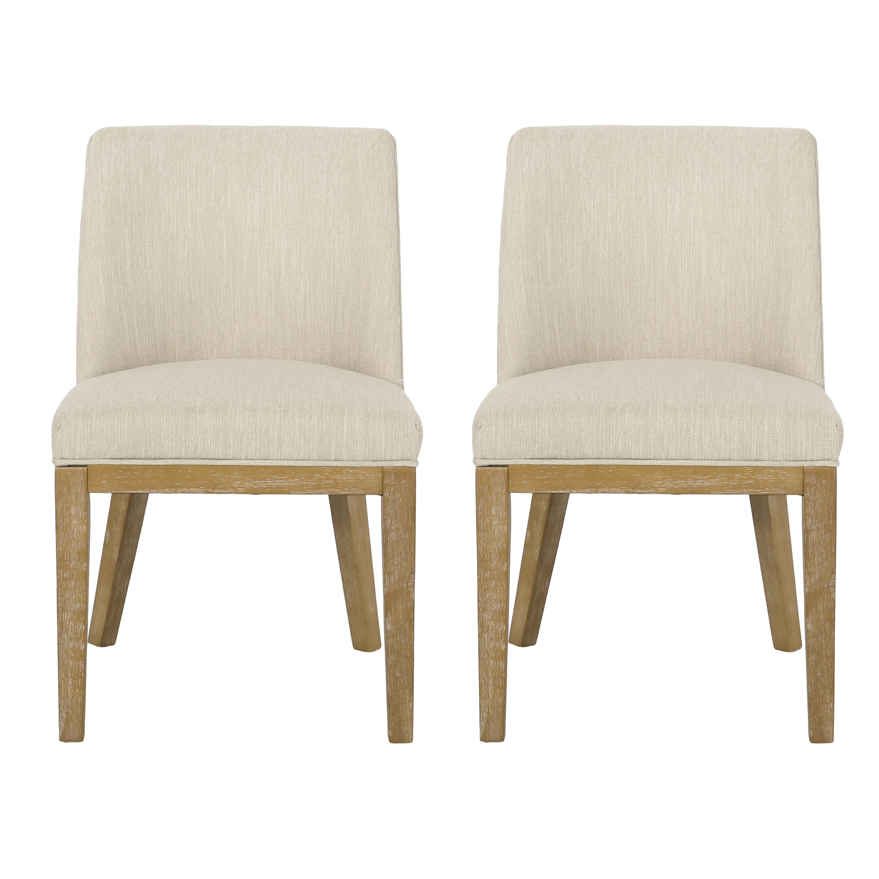 Best Selling Home Decor 317344 Camas Contemporary Fabric Upholstered Wood Dining Chairs (Set of 2), Beige and Weathered Natural