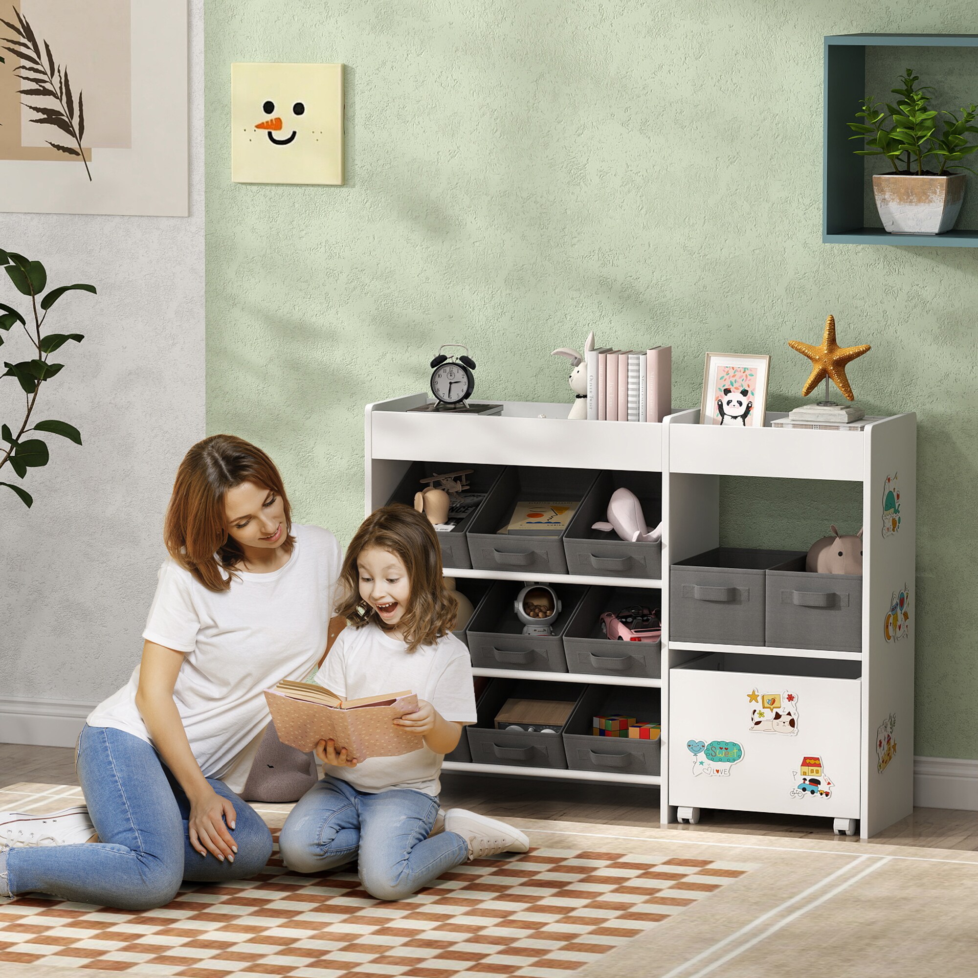 Qaba 311-089V80WT Kids-Bookcases - View #2