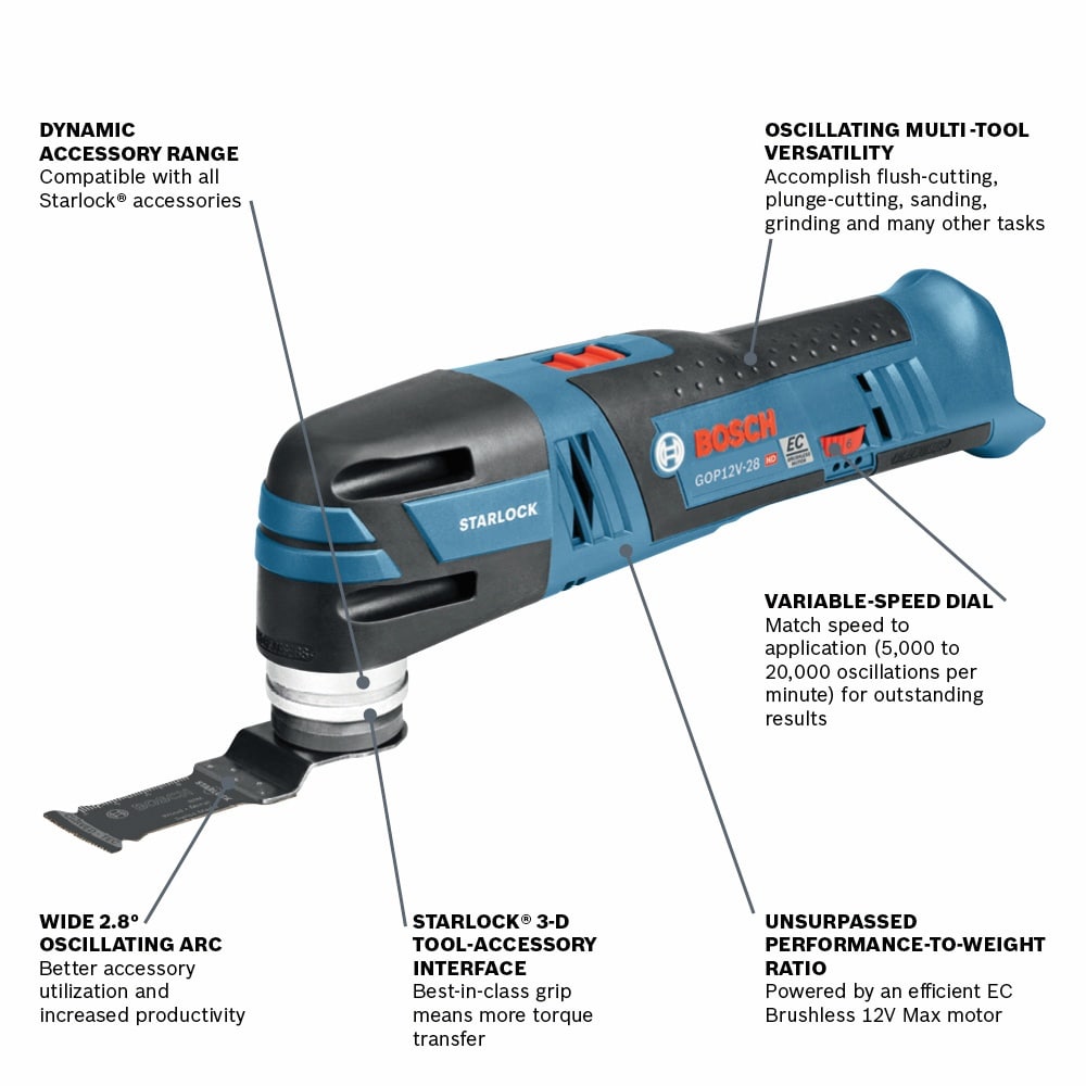 Bosch Starlock Brushless 12-Volt Max Variable Speed Oscillating Multi-Tool Kit Case in the Oscillating Tool Kits department Lowes.com
