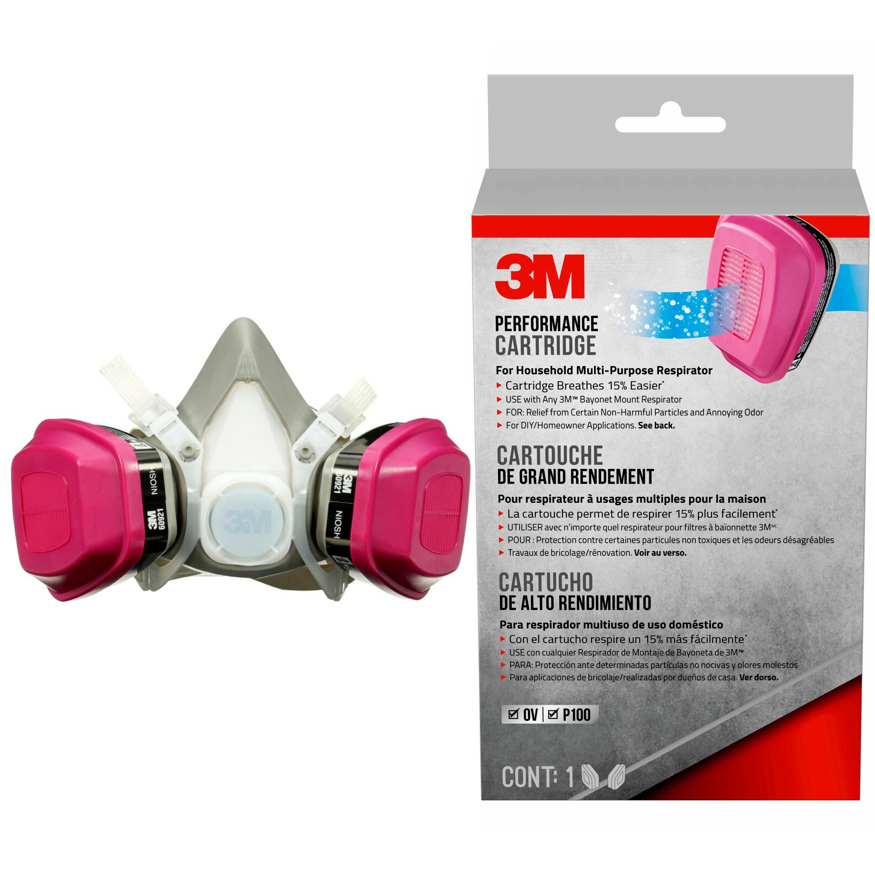 3M Air Pollution & Pollen N95 Mask, Adult (Pack of 2)