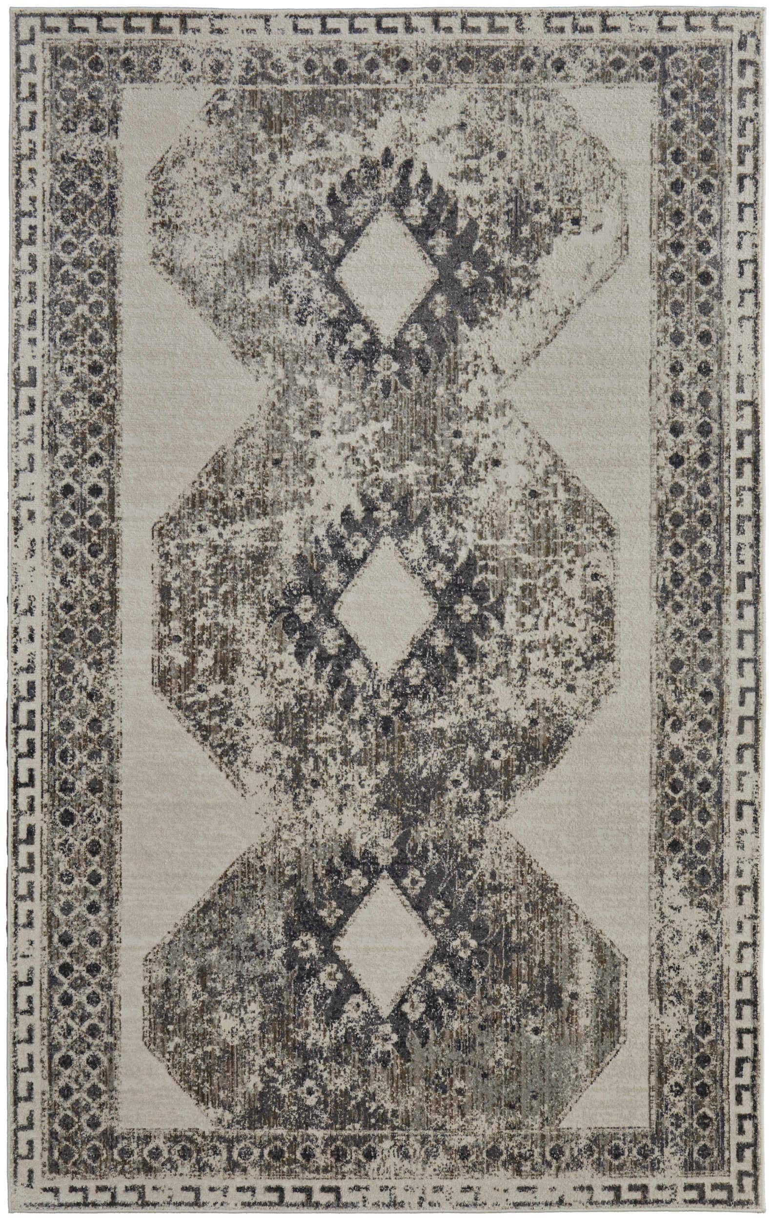 Room Envy 864R39LJIVYCHLI7A 2 x 8 (ft) Loomed Polypropylene Ivory/Taupe/Gray Rectangular Indoor Distressed/Overdyed Runner rug