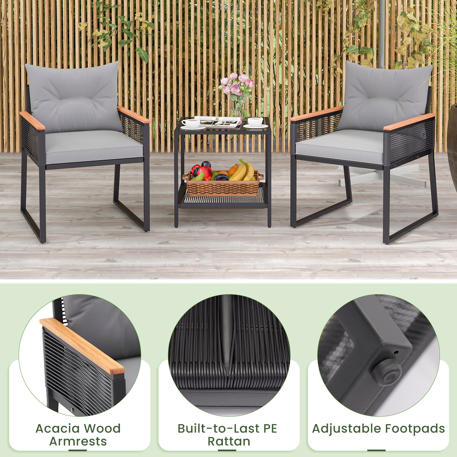 Forclover FBR-146GR Patio-Conversation-Sets - View #4
