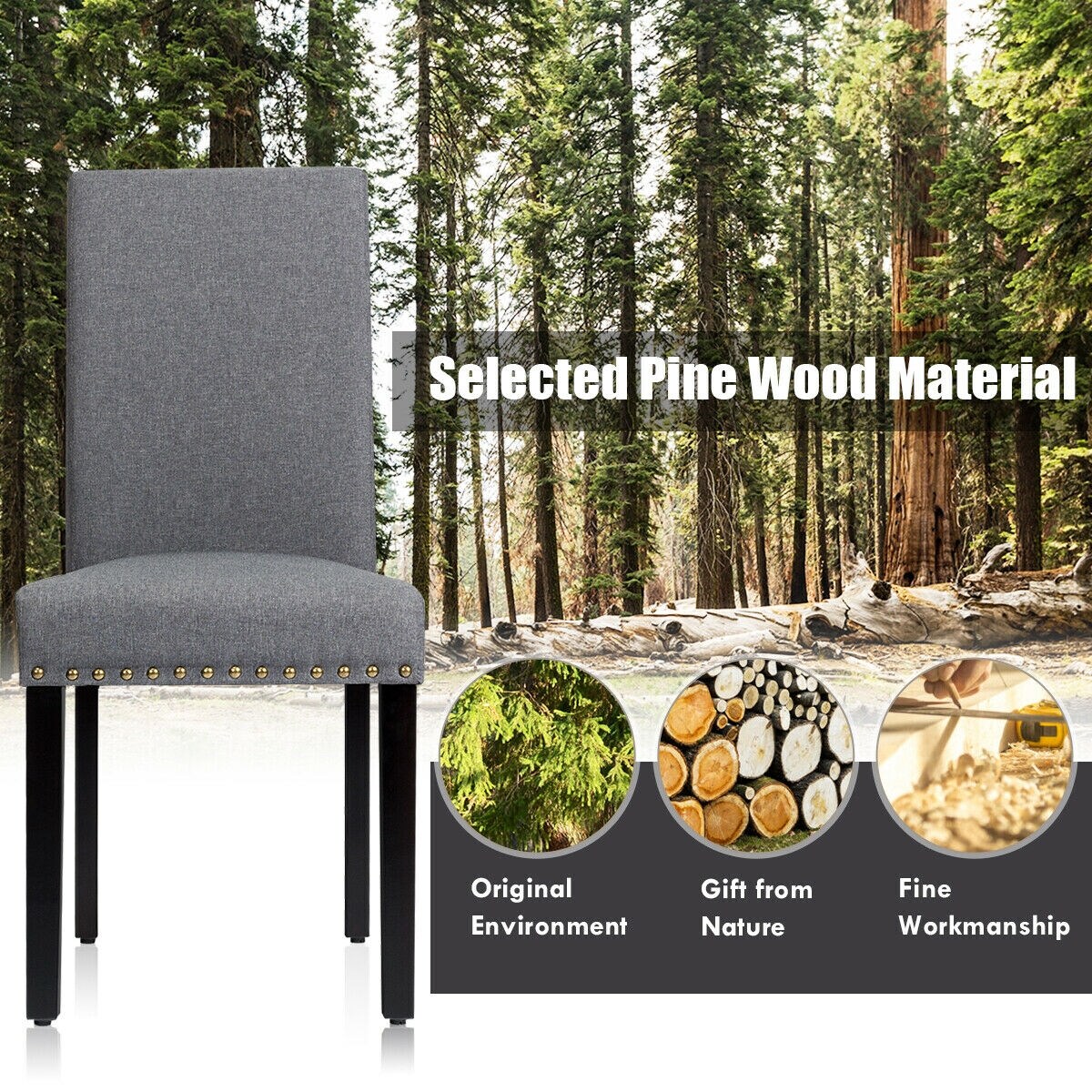 WELLFOR HW-HWY2-65395GR Dining-Chairs - View #5