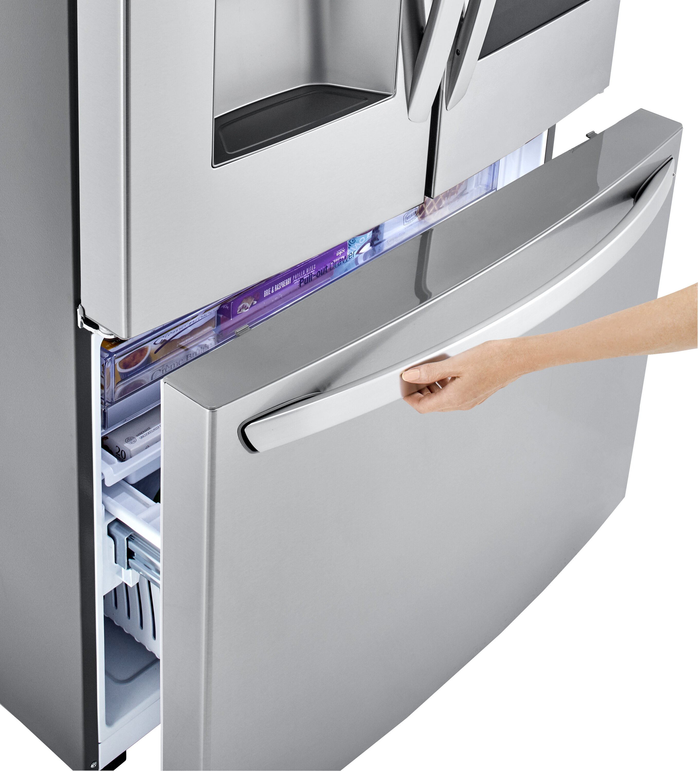 LG Craft Ice InstaView 29.7-cu ft Smart French Door Refrigerator with Dual  Ice Maker and Door within Door (Fingerprint Resistant Steel) ENERGY STAR in  the French Door Refrigerators department at