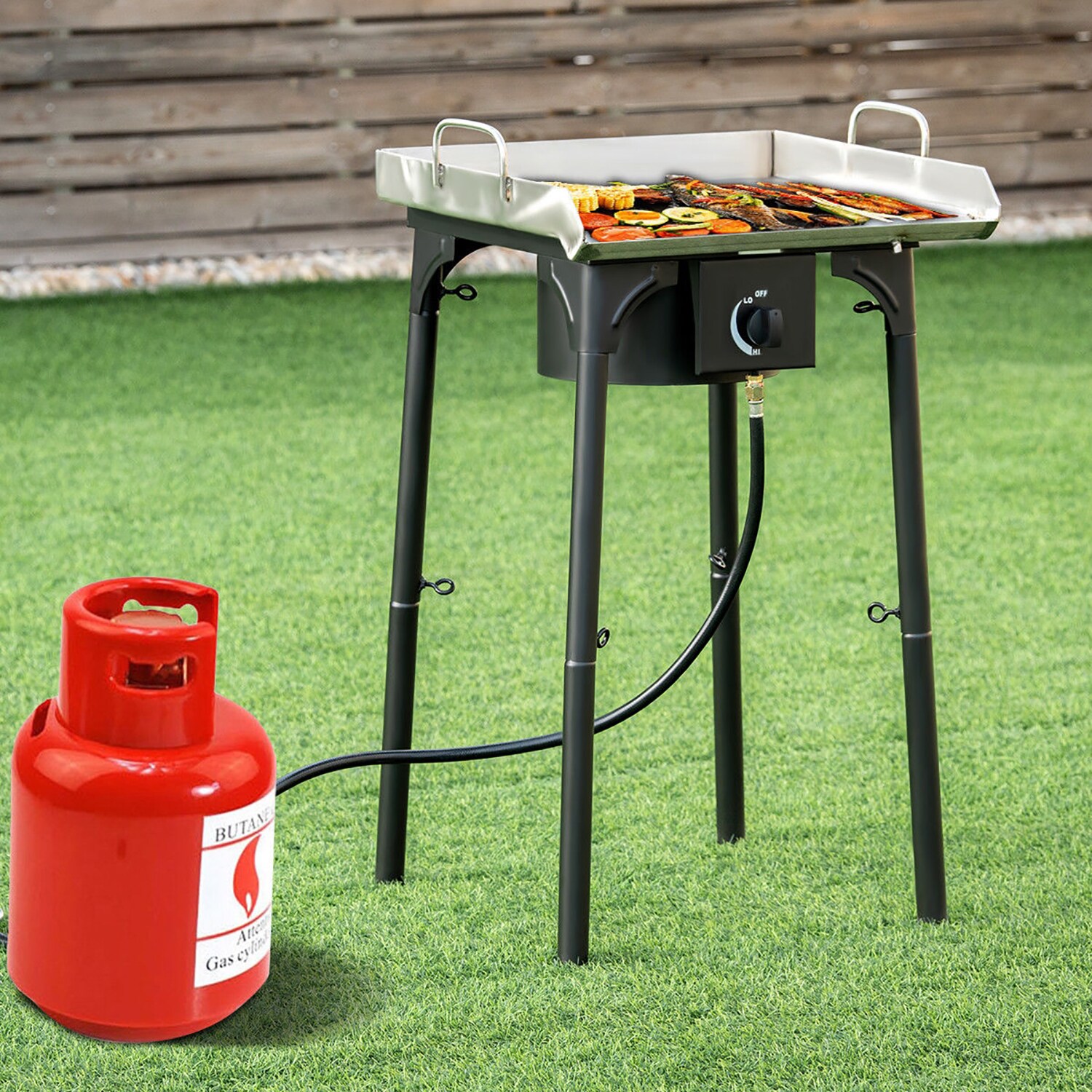 Black Cast Iron Single Burner Propane Outdoor Stove