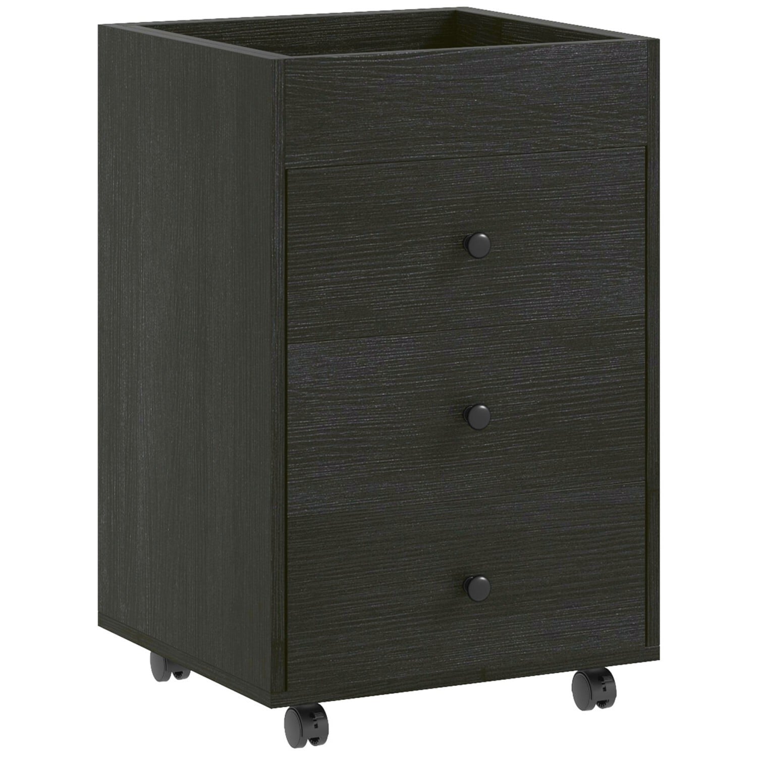 Miki Shinly AB-7757-09QI Dark Walnut 3 -Drawer 15.7-in File Cabinet