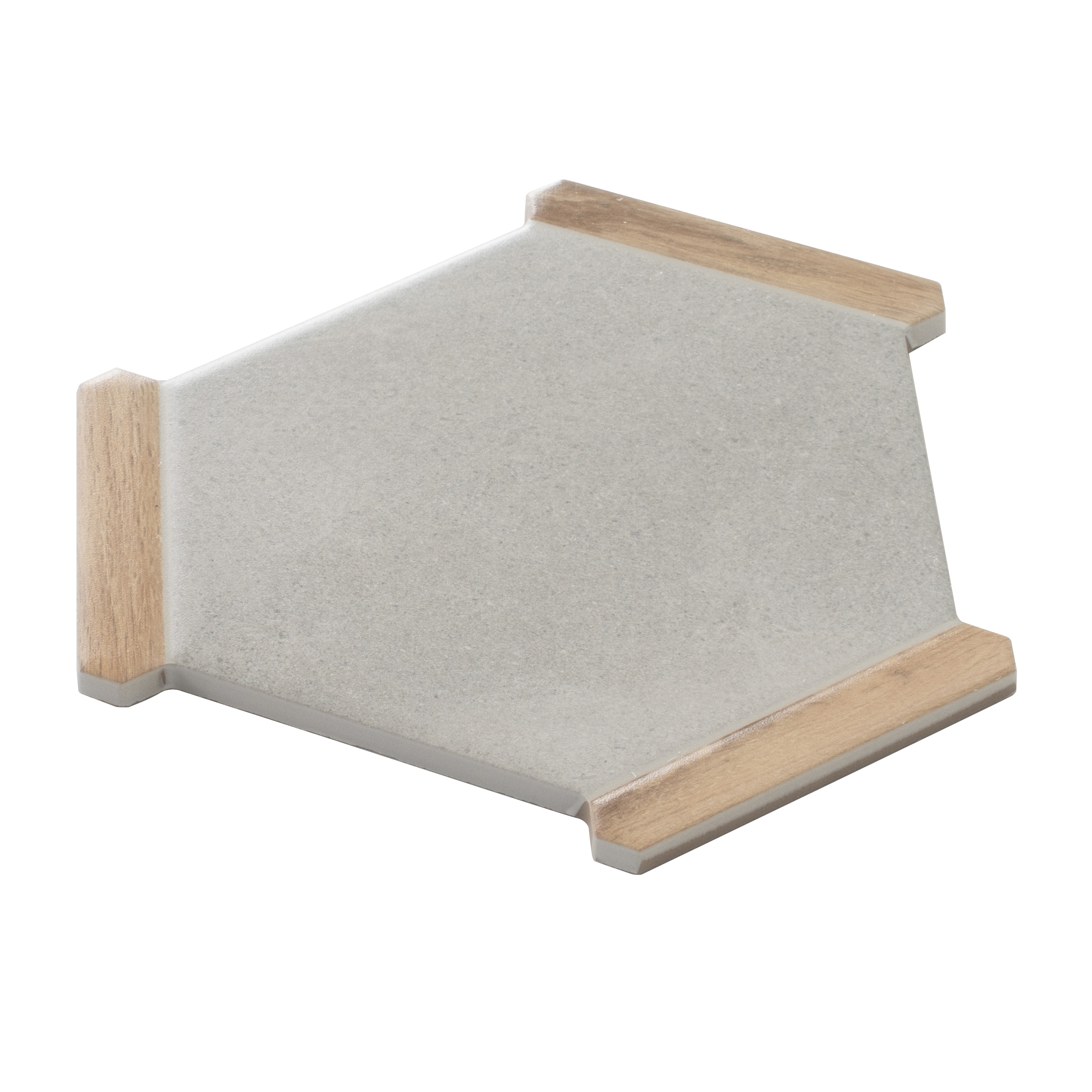 Apollo Tile Sample - Aureole Cloud Gray and Brown 4-in x 5-in Matte Porcelain Hexagon Floor and Wall Tile