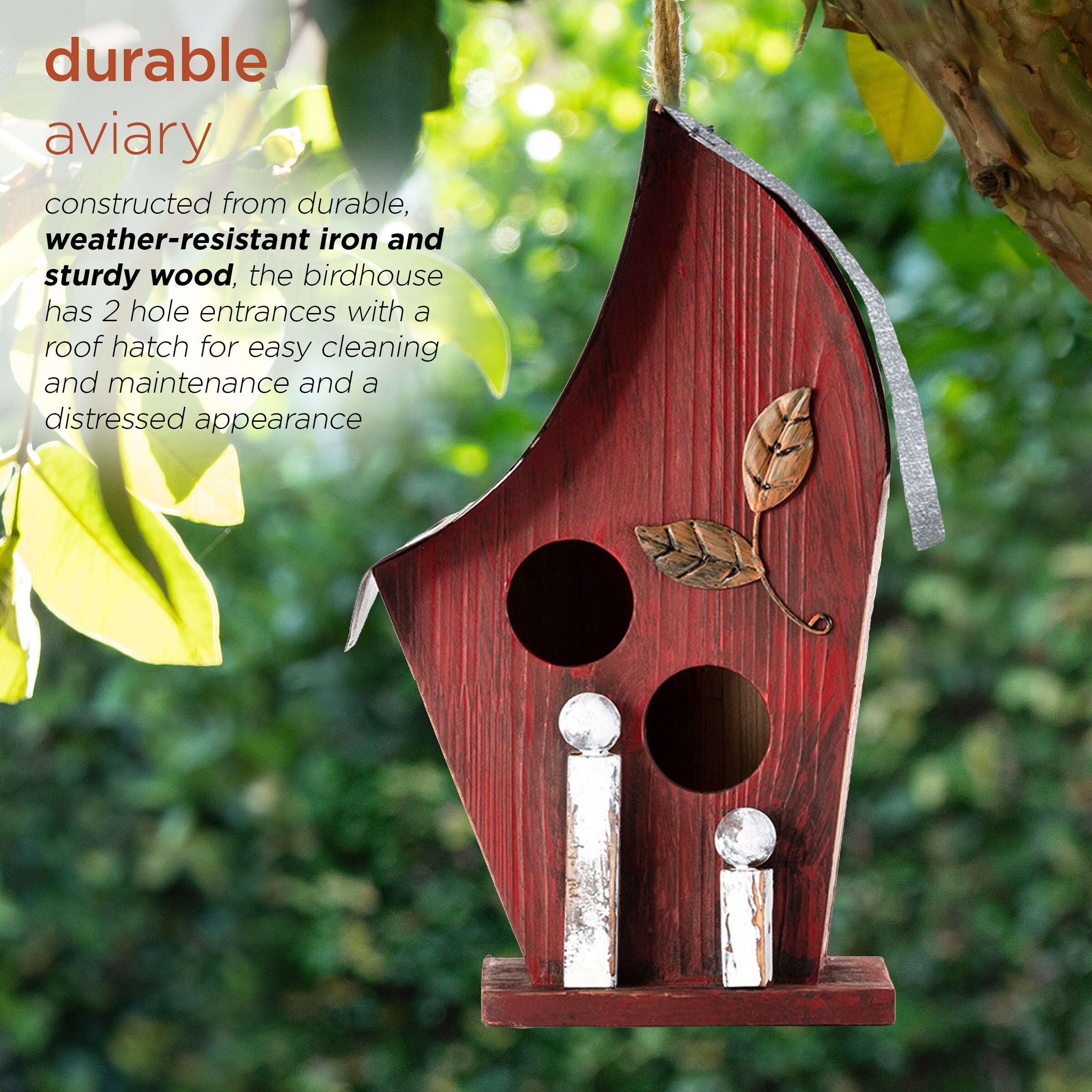 Alpine Corporation YEN134HH-RD Bird-Houses - View #6