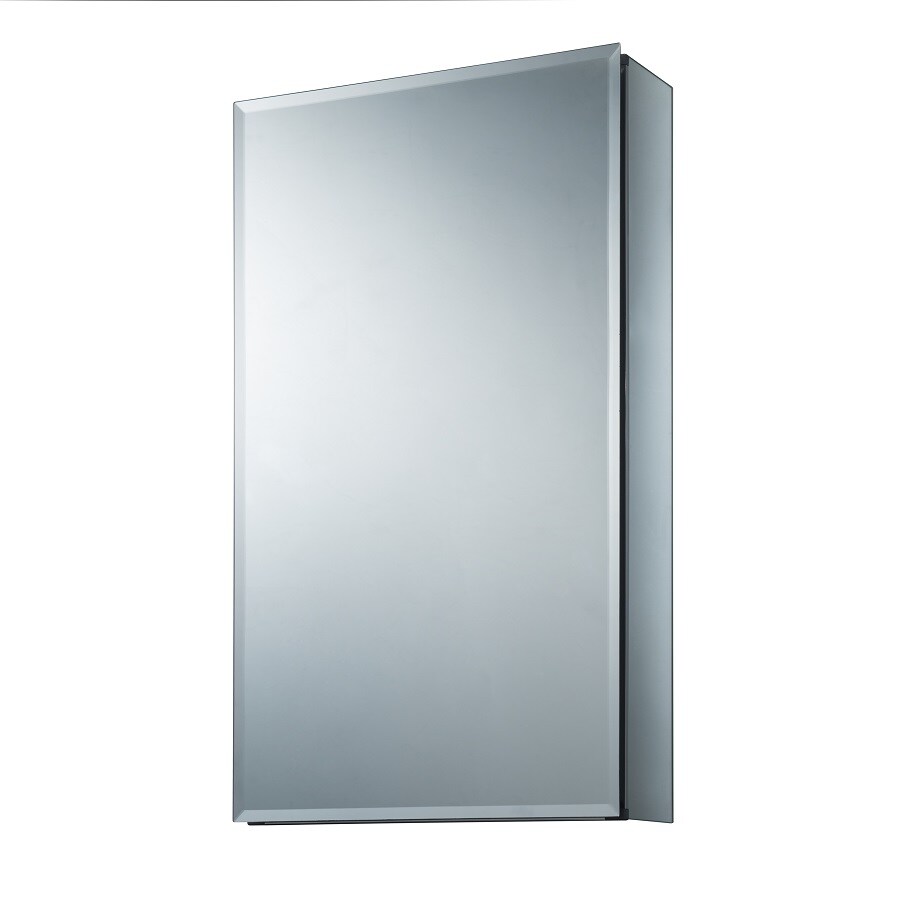  06948958649718 15-Inches x 26-Inches Surface/Recessed Mount Anodized Aluminum Mirrored Rectangle Soft Close Medicine Cabinet