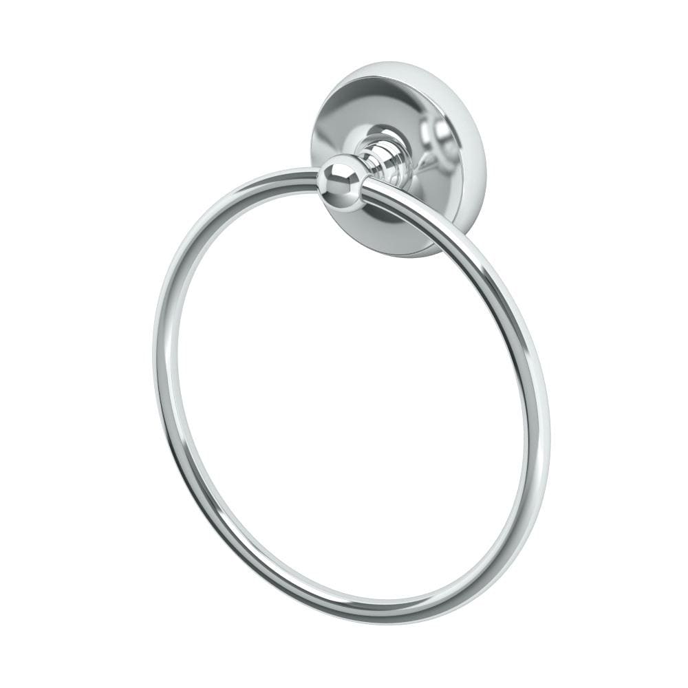 allen + roth Designer II Chrome Wall Mount Single Towel Ring in the Towel  Rings department at
