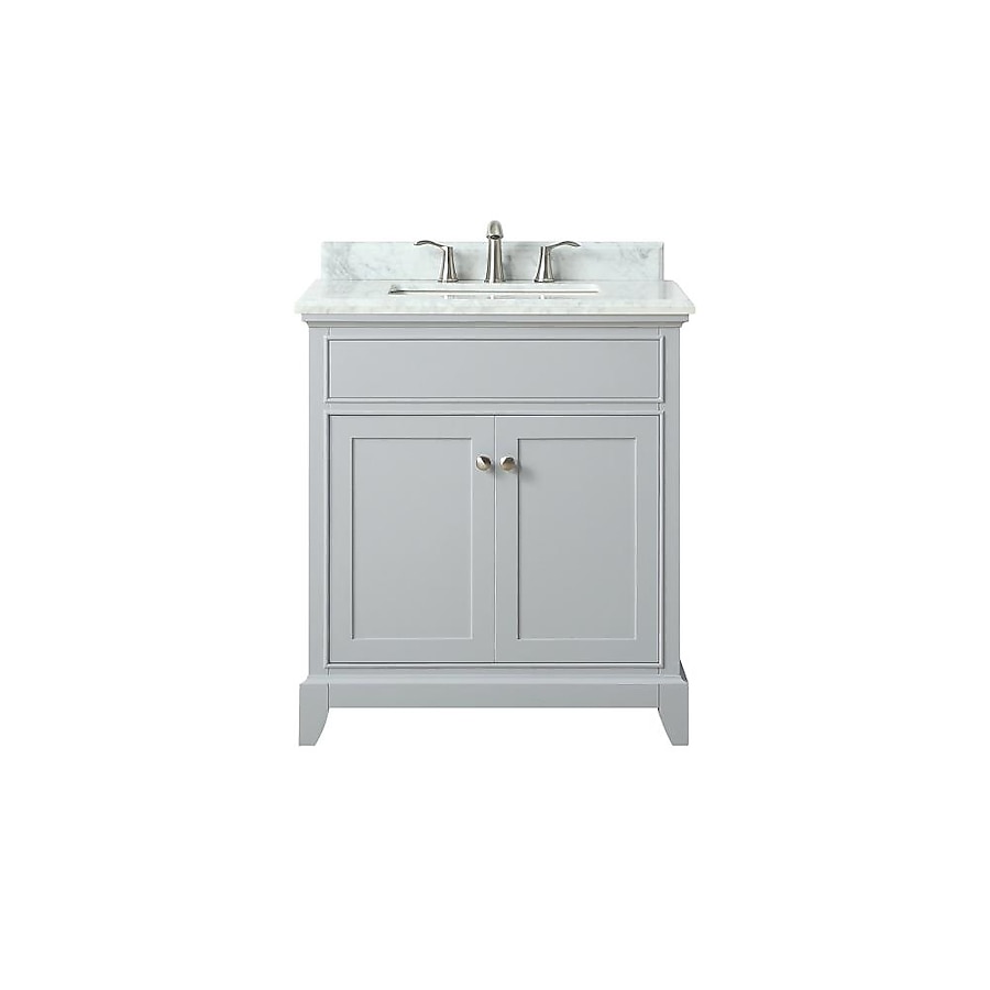 Aurora White 31 in. Vanity with Carrara Top Aurora White 31 in. Vanity with Carrara Top