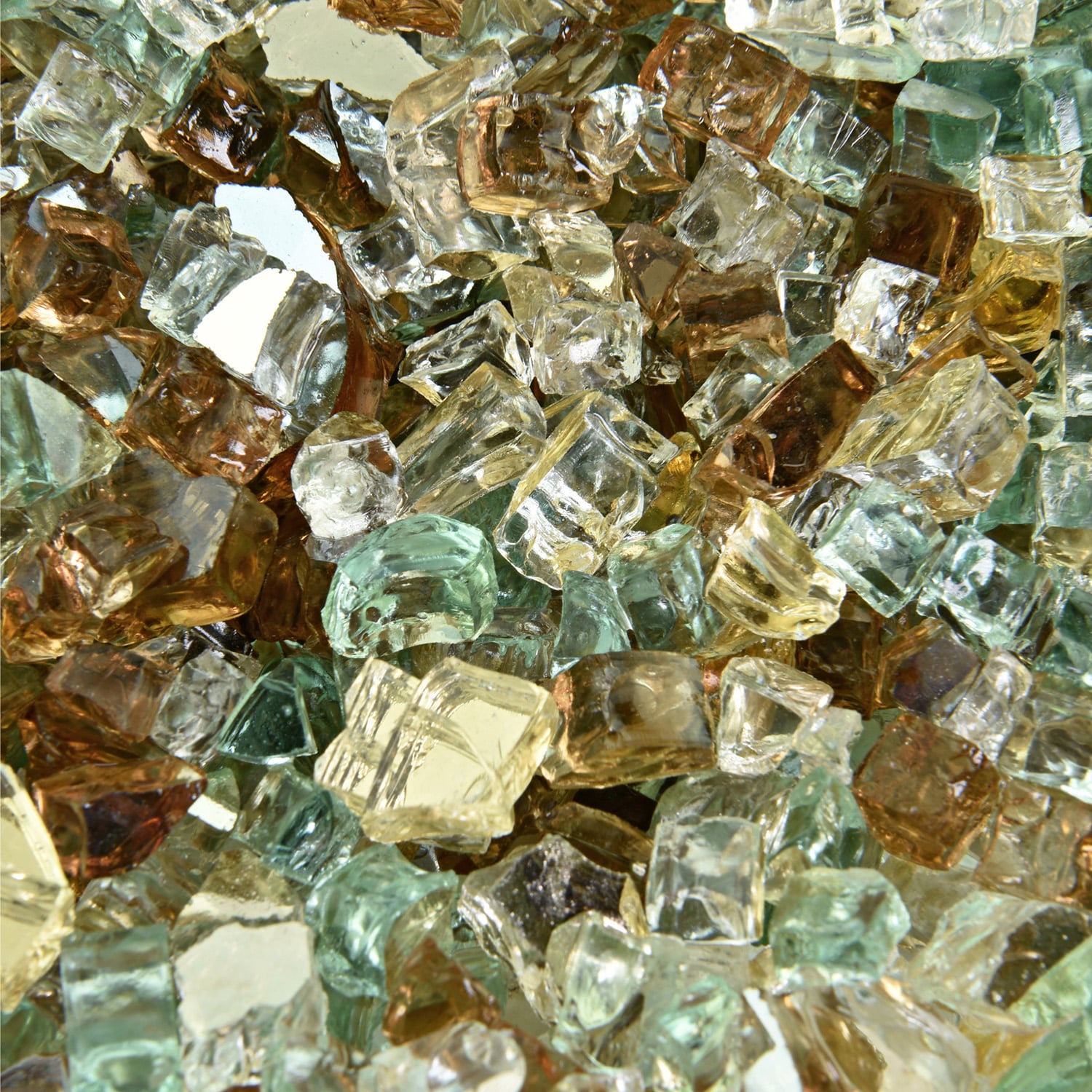 Yard Elements PP-ZZAQ-TVCP Irish Roast Reflective- Blended Original Fire Glass For Indoor and Outdoor Fire Pits or Fireplaces 10 Pounds 1/4-in