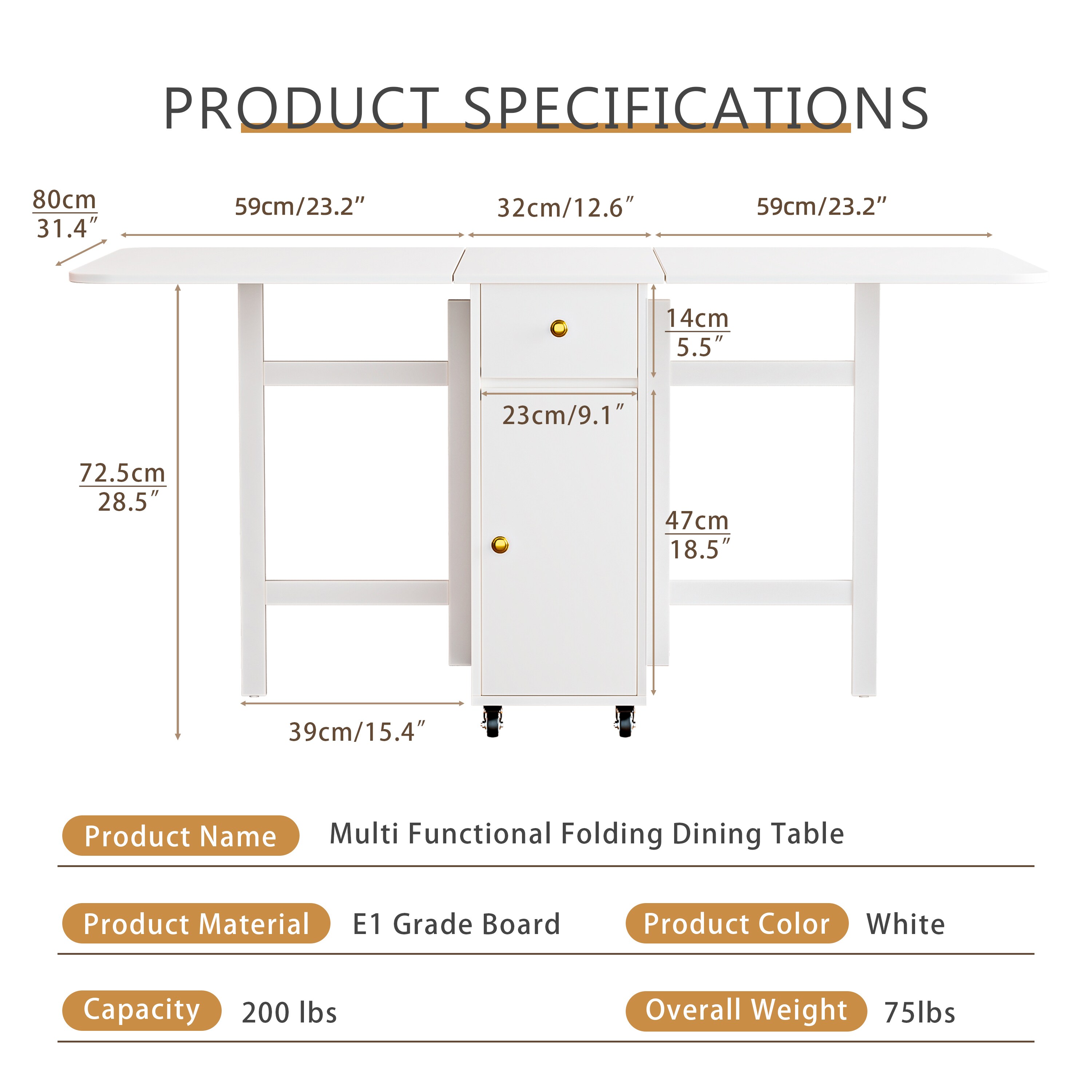 ATJafurn ATJZZ-DT001 Folding-Tables - View #7