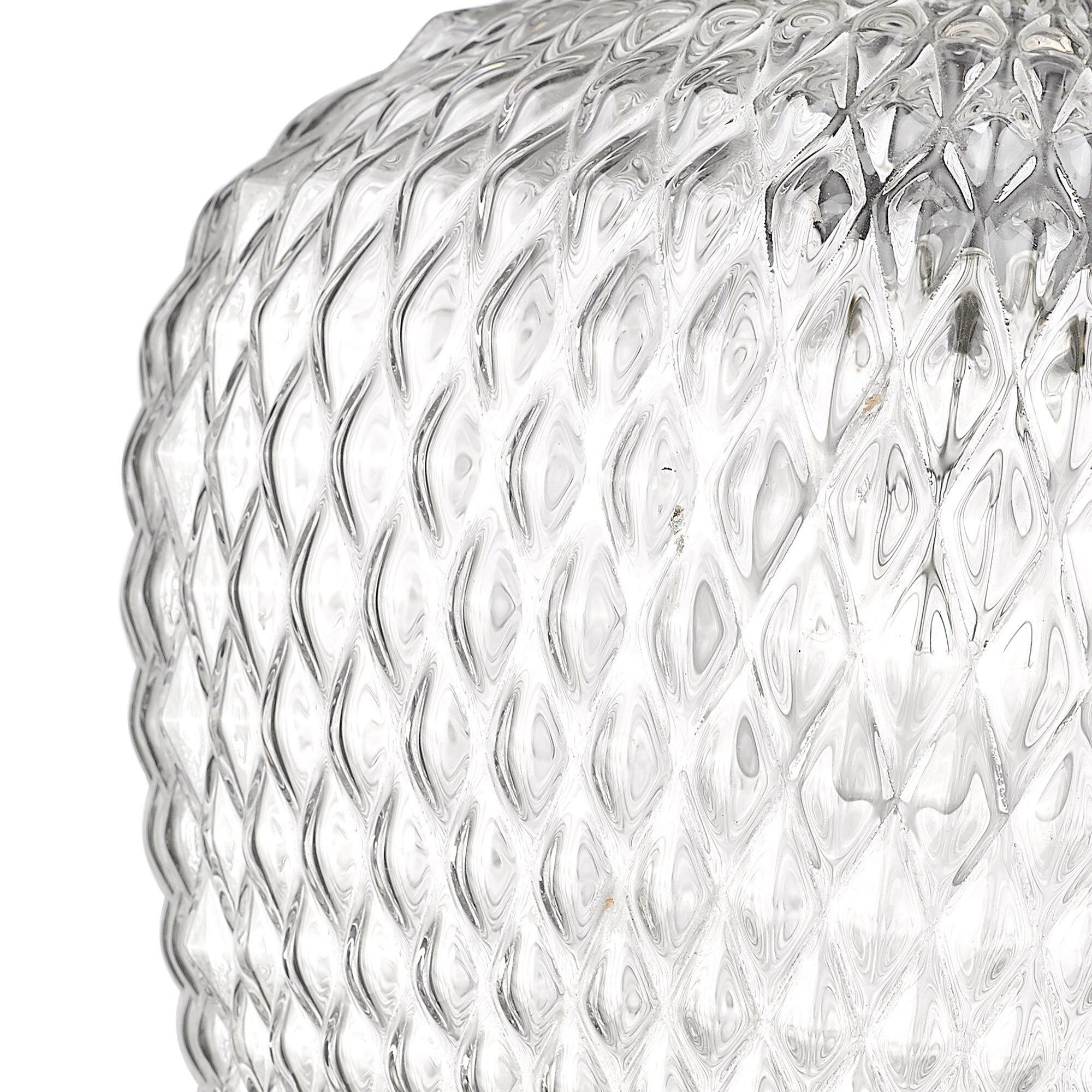 Adeline Matte Black Pendant Light with Embossed Clear Glass Shade
