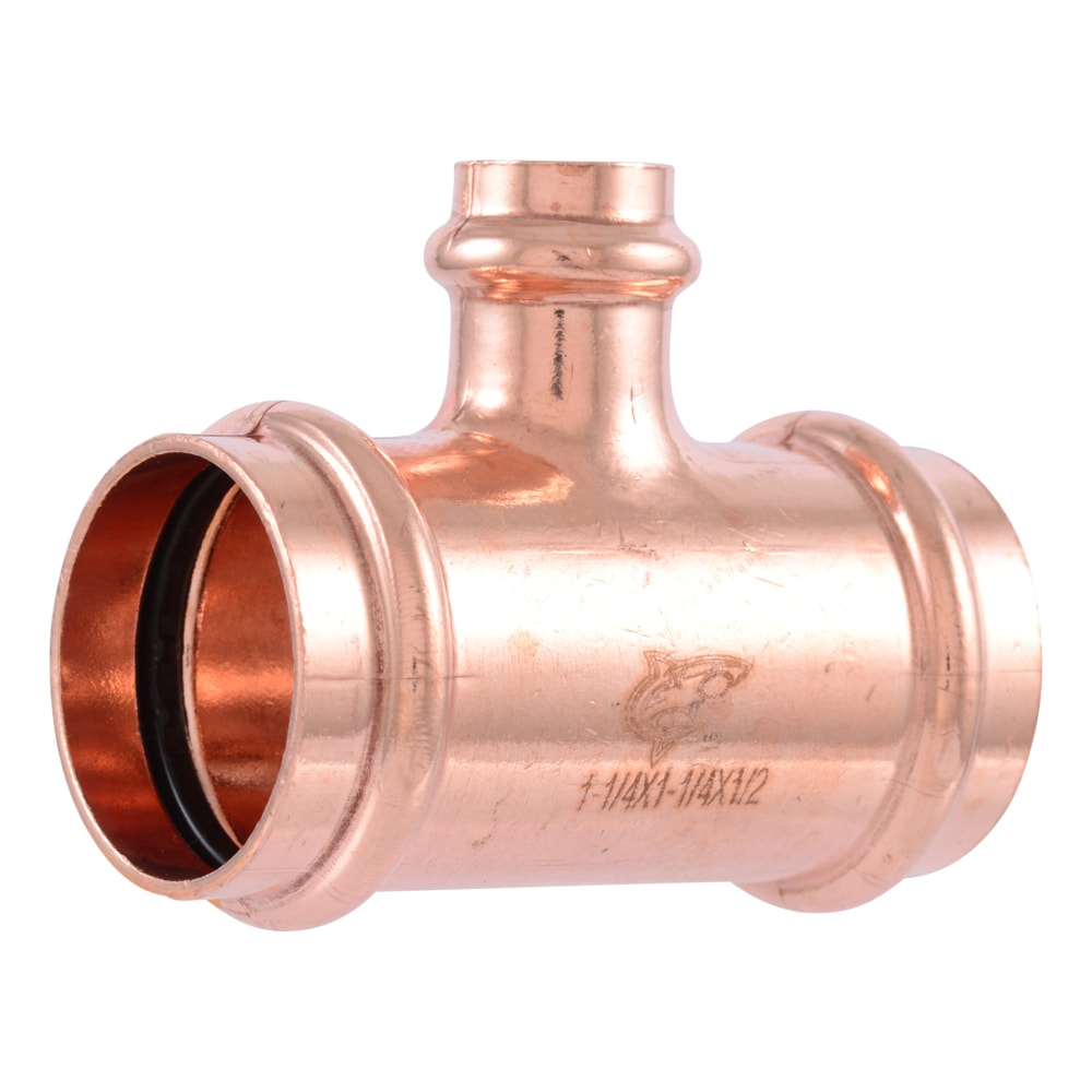 SharkBite 1-1/4-in x 1-1/4-in x 1/2-in Copper Press Reducing Tee (4-Pack)