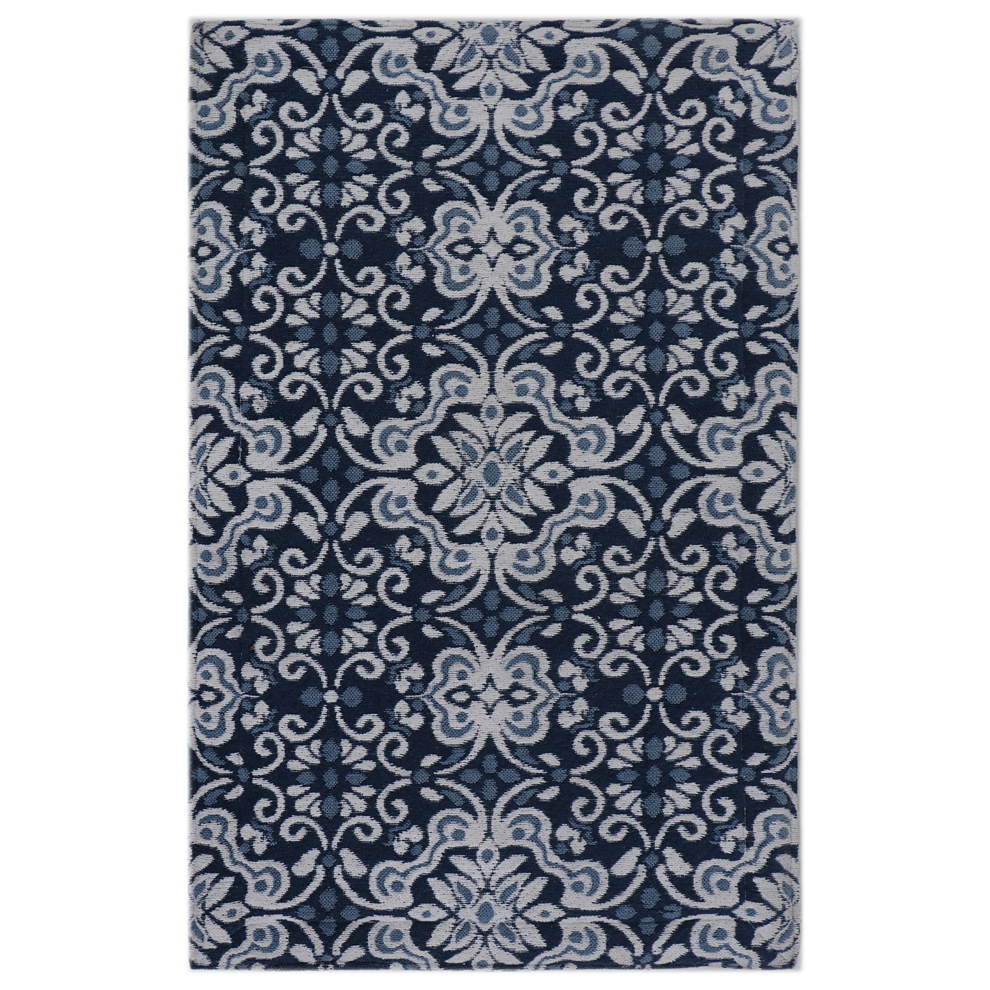 Zig Zag 347819 2-ft x 3-ft Blue Polyester Rectangular Indoor Anti-fatigue Mat