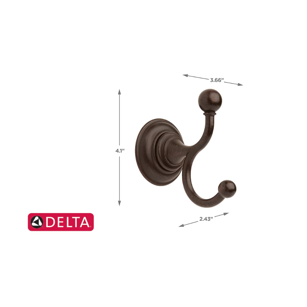 Delta 138038 Crestfield Double Robe Hook in Venetian Bronze