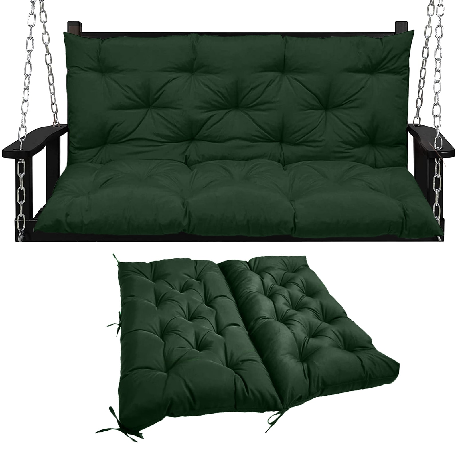 XXLYY DIANZ59 swing cushions for outdoor furniture 40-in x 40-in dark green Porch swing cushion