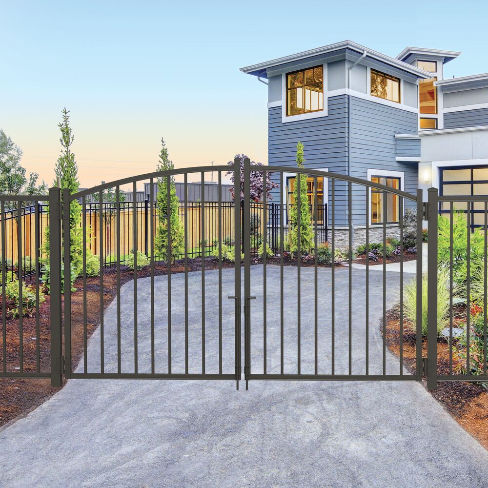 Freedom 7.75-ft x 4.16-ft Bronze Aluminum Driveway Gate at Lowes.com