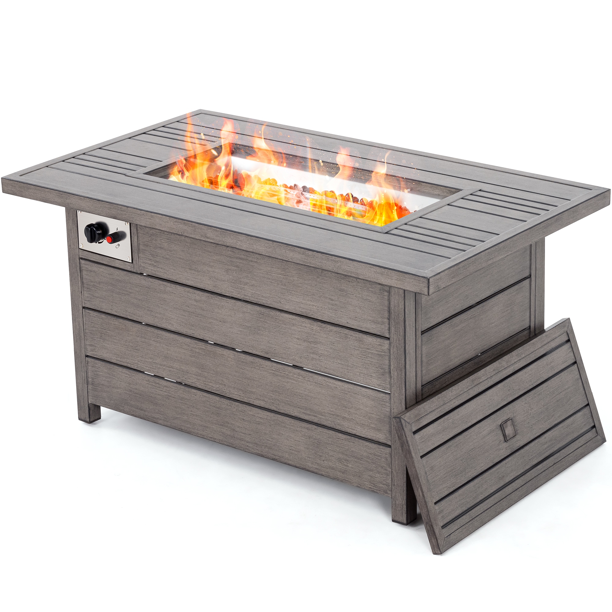  HPO-HPZ-G-WL2 28-in W Gray Aluminum Rectangle Natural gas Fire table