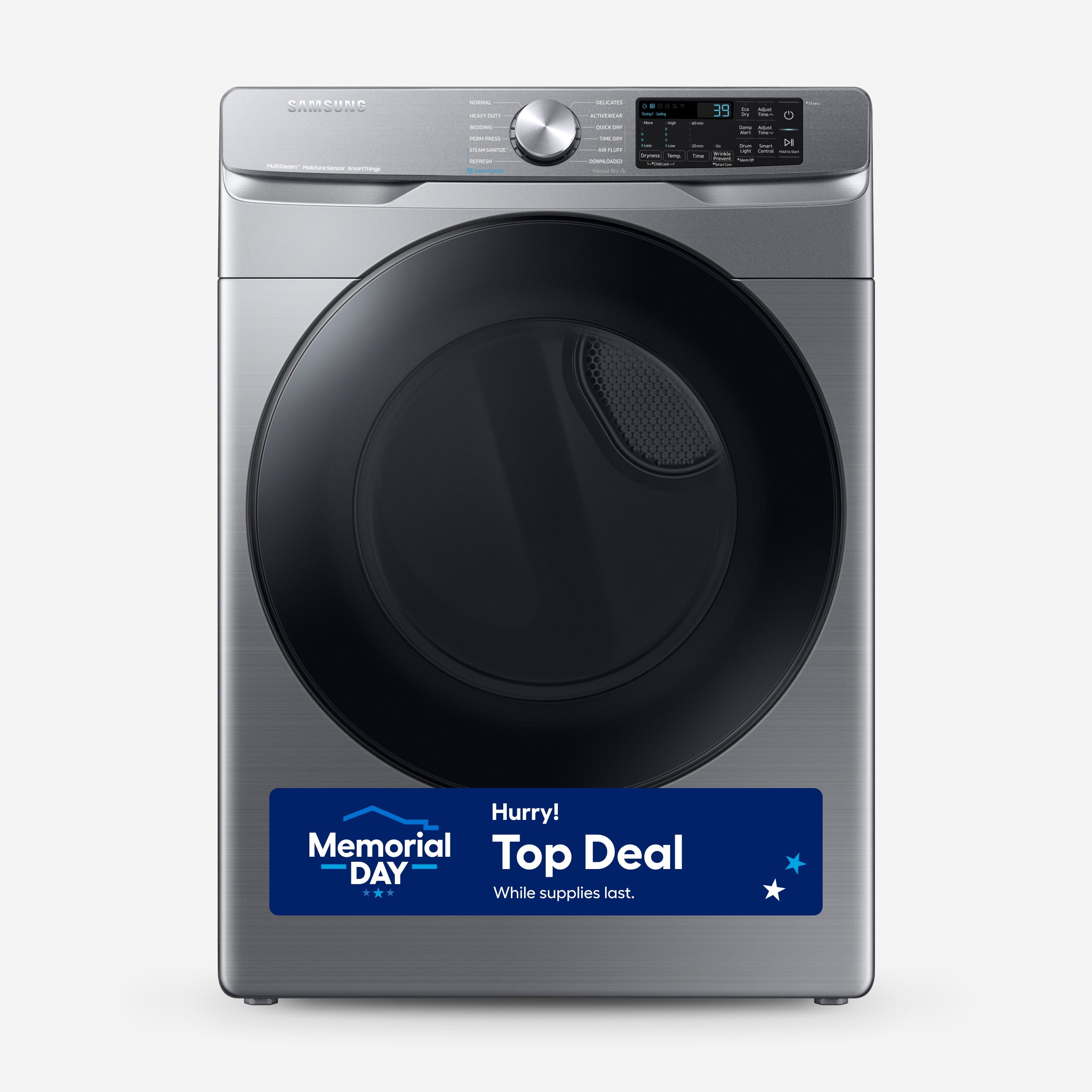 Samsung DVE45B6300P 7.5-cu ft Stackable Steam Cycle Vented Electric Dryer ( Platinum )
