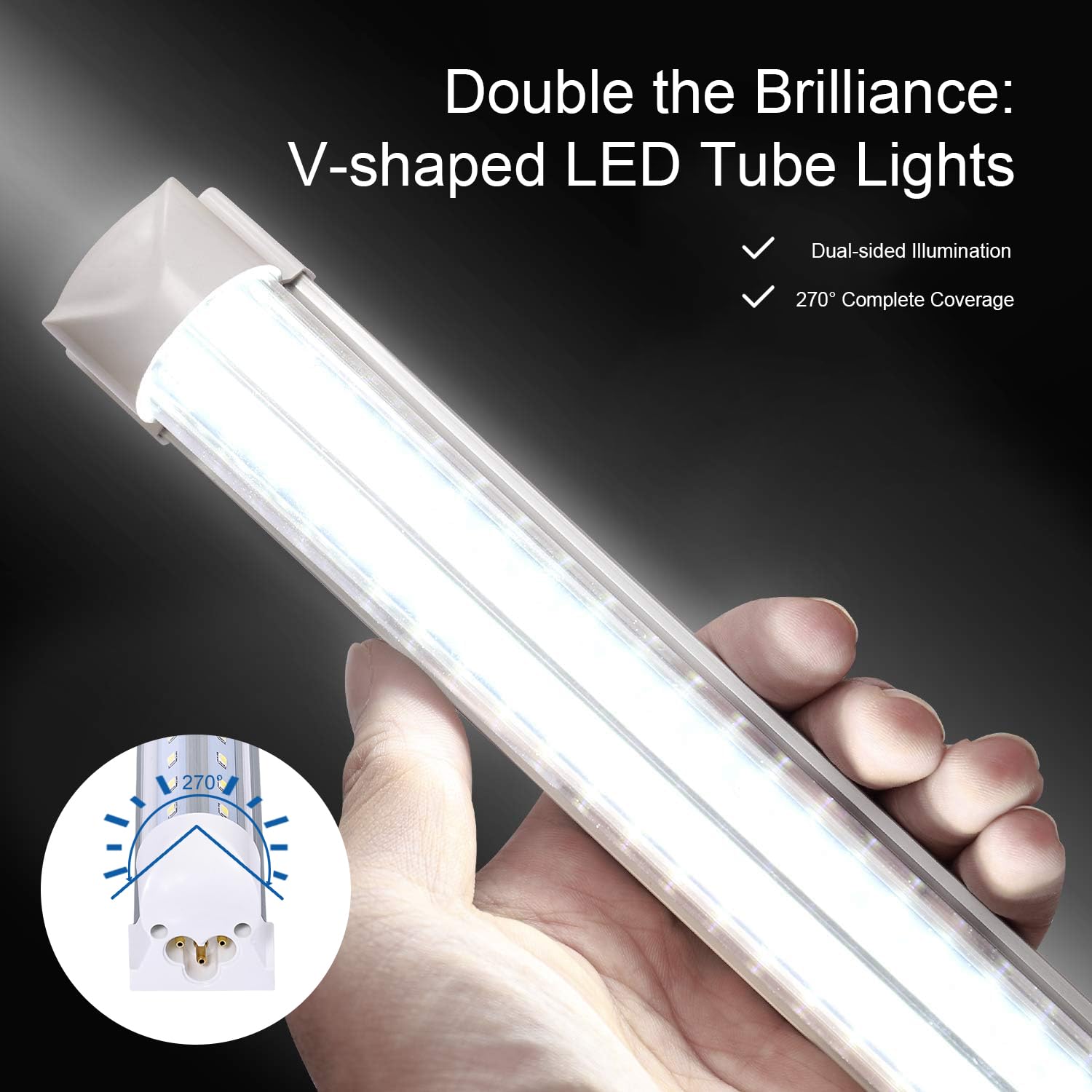 Oyezvary 6ft LED Shop Light Fixture 42W T8 Integrated LED Tube Light ...
